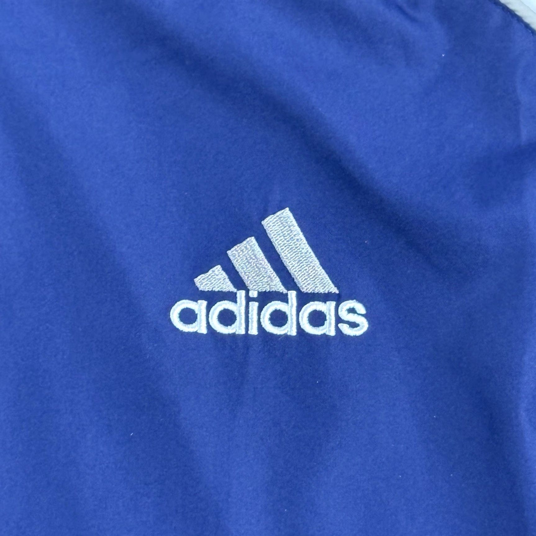 Adidas VINTAGE Adidas Track Jacket Mens Large Blue White Silver Striped Activewear L Blue Striped 90s Mens Size US L / EU 52-54 / 3 - 2 Thumbnail