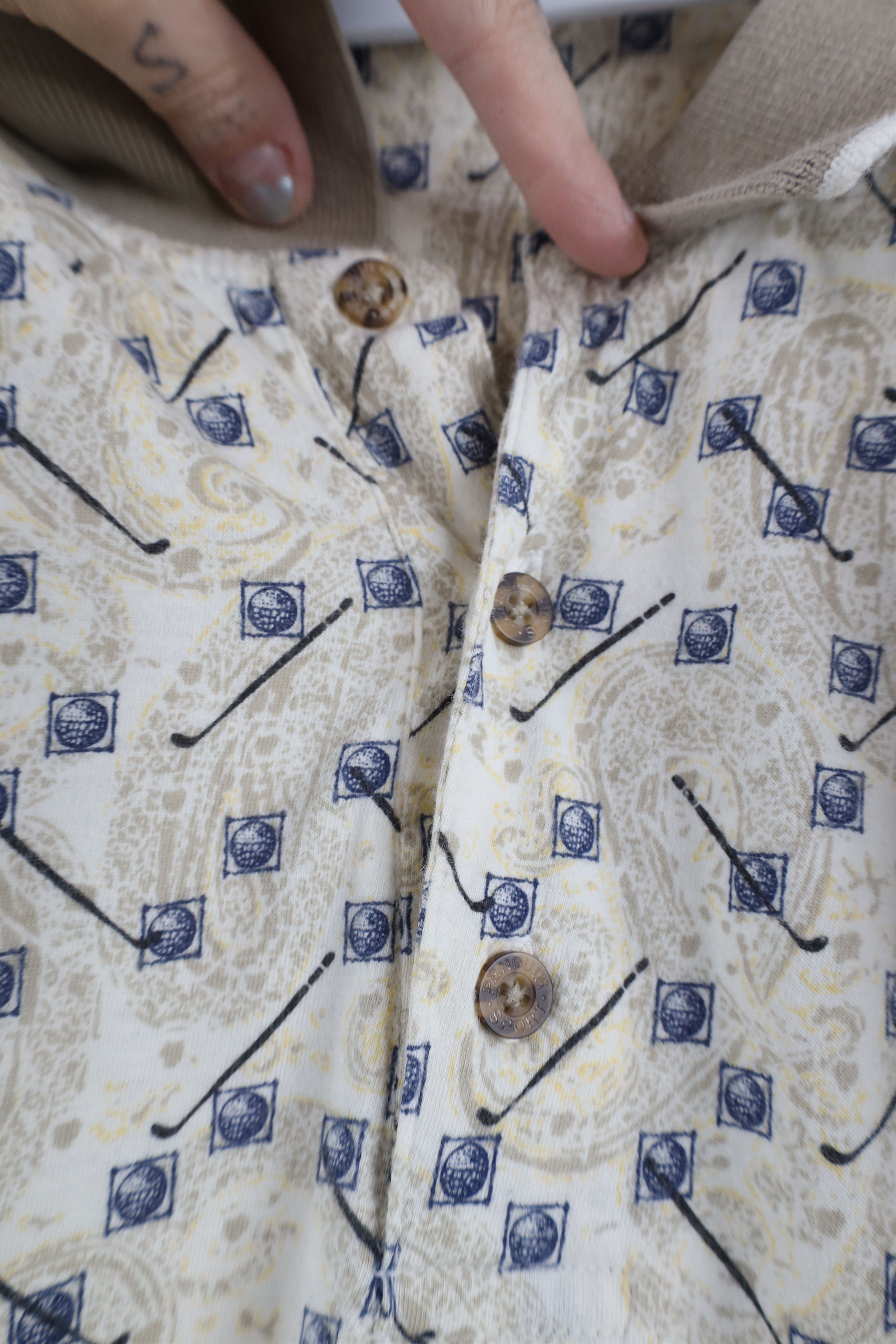 Vintage Vintage 90s Streetwear All Over Print Collared Polo Shirt Size US XXL / EU 58 / 5 - 6 Thumbnail