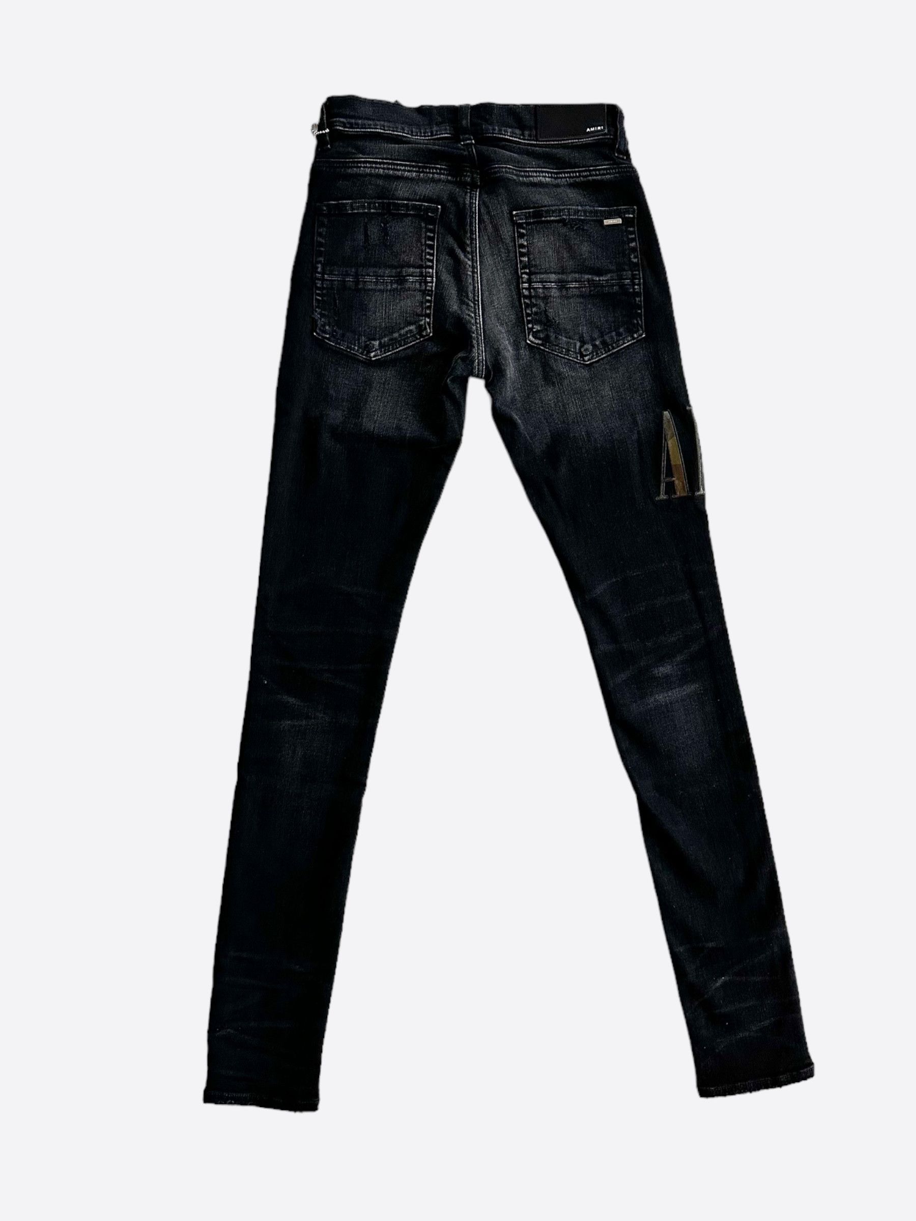 Amiri Amiri Aged Black Camouflage Core Applique Logo Jeans Size US 38 / EU 54 - 2 Thumbnail