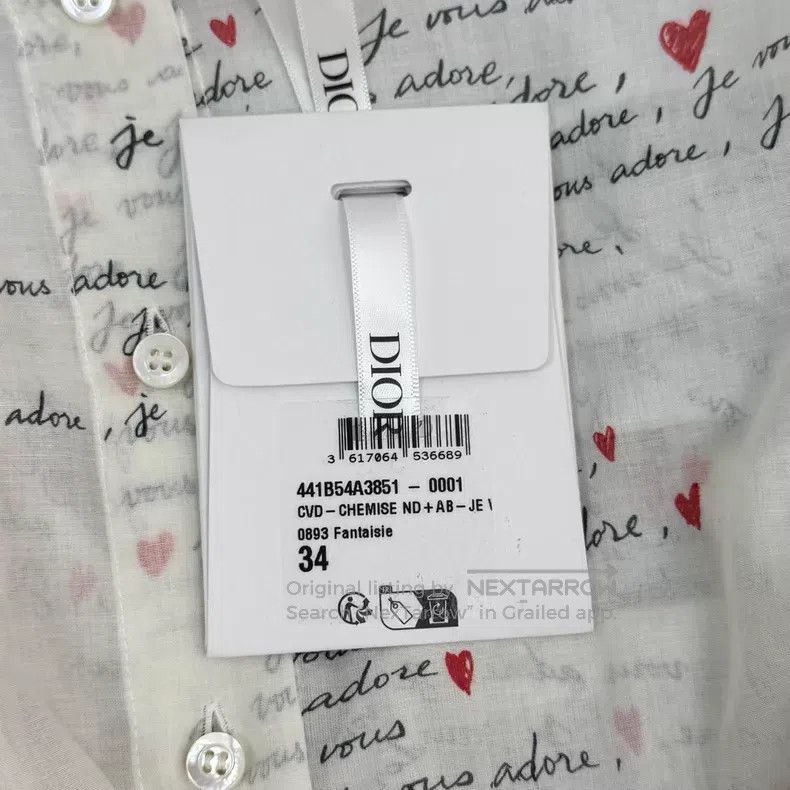 Dior Dior White love letter full-printed bee embroidery long sh Size XXS / US 00 / IT 34 - 8 Thumbnail