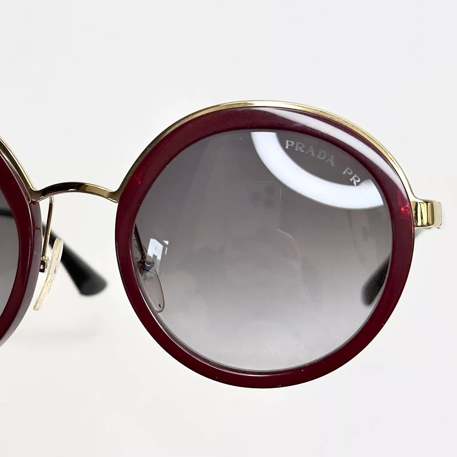Prada PRADA CINEMA 50T Round Metal Gold Burgundy POLARIZED PR50TS Size ONE SIZE - 11 Thumbnail
