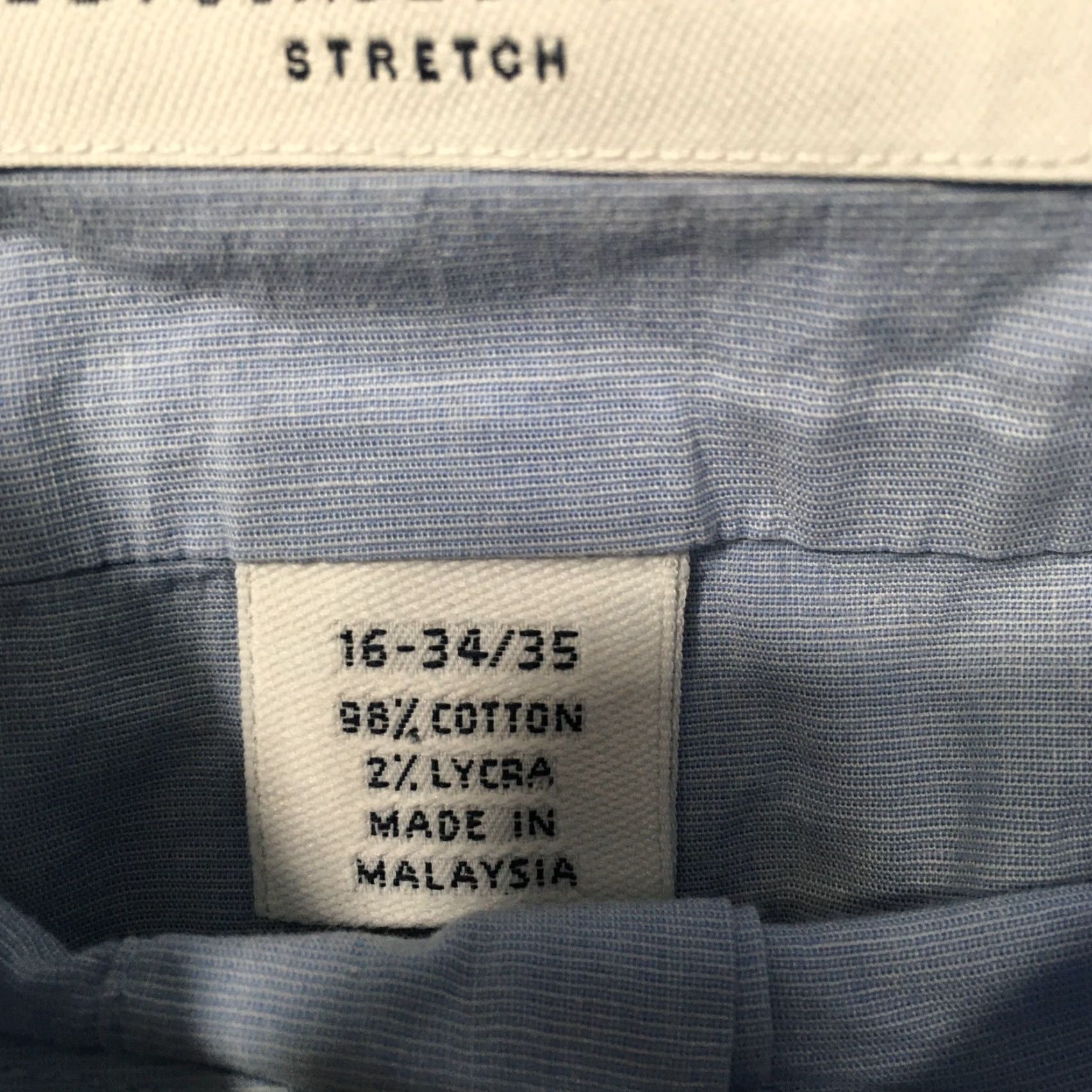 Brooks Brothers Brooks Brothers Dress Shirt Blue Cotton Blend 16 Regular 34-35 Button Collar Stretch Mens Shirt Size 42R - 4 Thumbnail