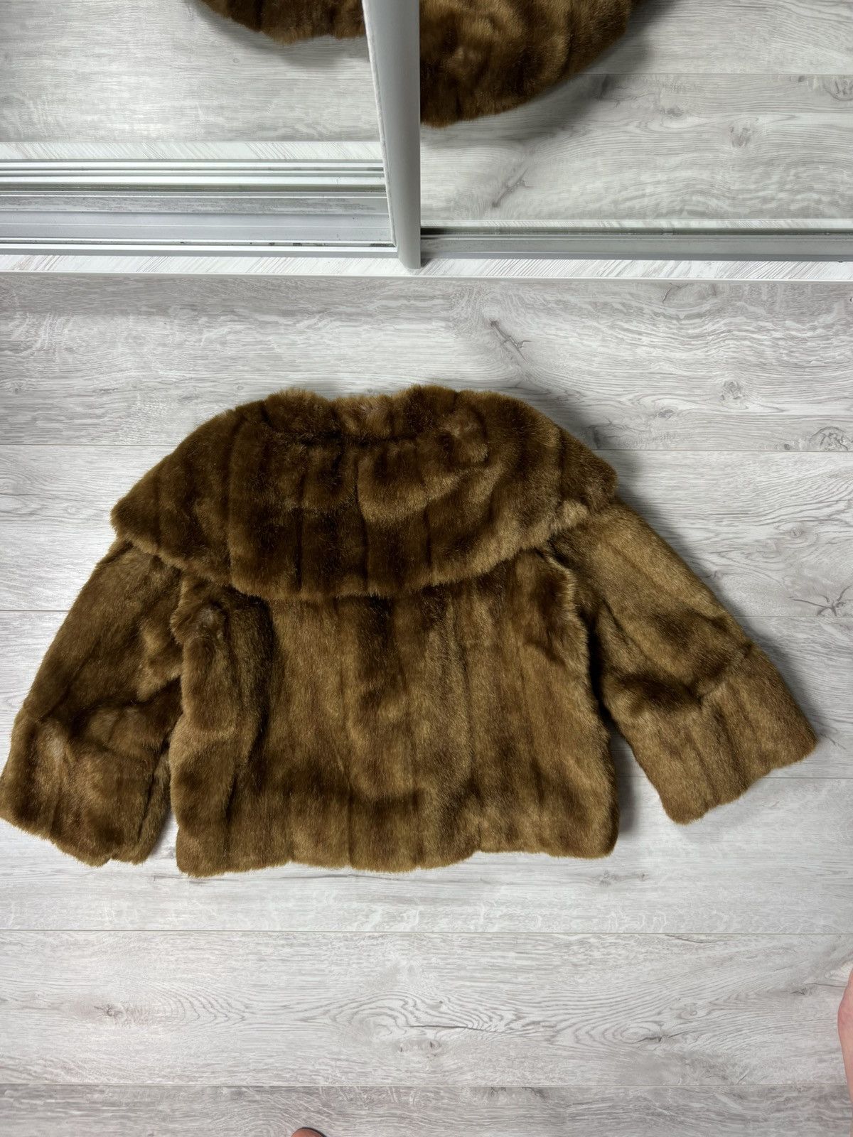 Sandro Sandro Paris Faux Fur Cropped Jacket Brown Short Coat Size M Size M / US 6-8 / IT 42-44 - 13 Thumbnail
