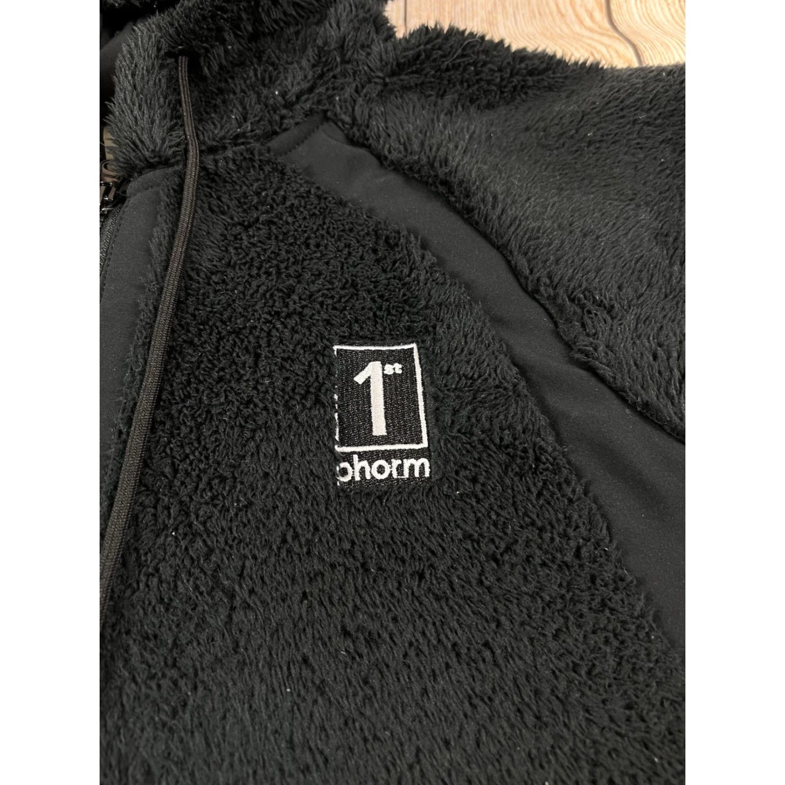 Vintage 1st Phorm Women’s Jacket Black Sherpa Fleece Full Zip Hooded Size M Size M / US 6-8 / IT 42-44 - 3 Thumbnail