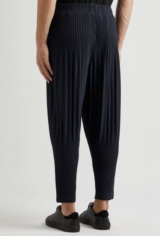 Issey Miyake Homme Plisse Issey Miyake Blue Black Pleated Cropped Pants Size US 34 / EU 50 - 3 Thumbnail