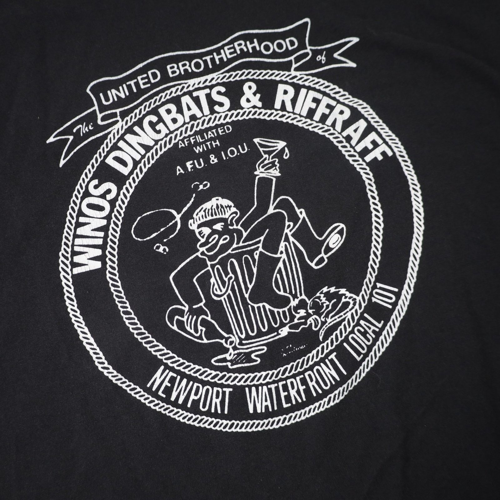 Vintage VTG Brotherhood of Winos, Dingbats, and Riff Raff Crop T Size US XL / EU 56 / 4 - 3 Thumbnail