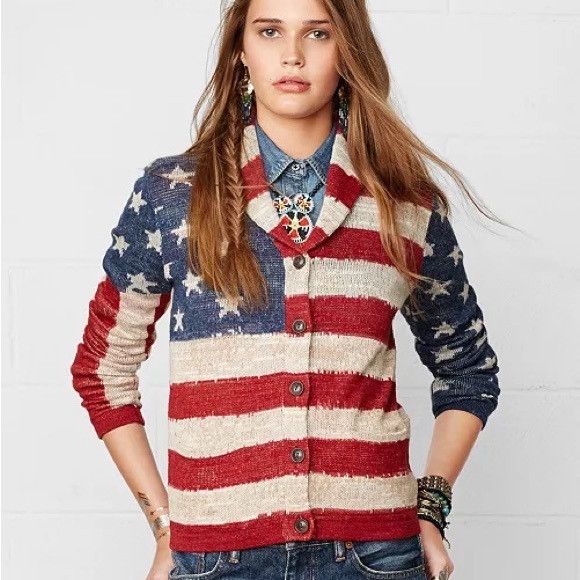 Denim & Supply Ralph Lauren DENIM SUPPLY RALPH LAUREN AMERICAN FLAG W'SWEATER CARDIGAN Size S / US 4 / IT 40 - 2 Thumbnail