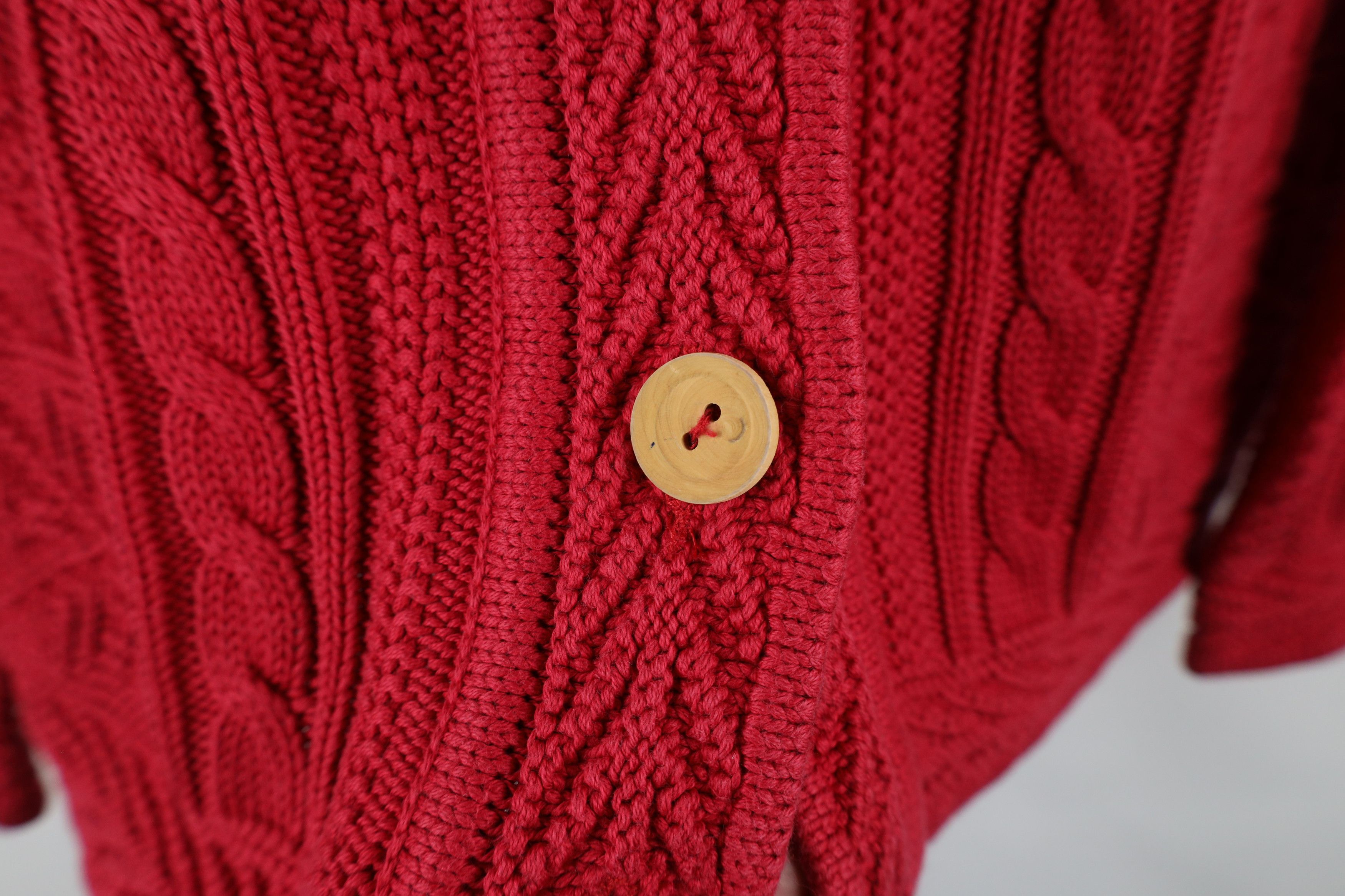 L.L. Bean × Vintage Vintage 90s LL Bean Snowflake Cable Knit Cardigan Sweater Size L / US 10 / IT 46 - 5 Thumbnail