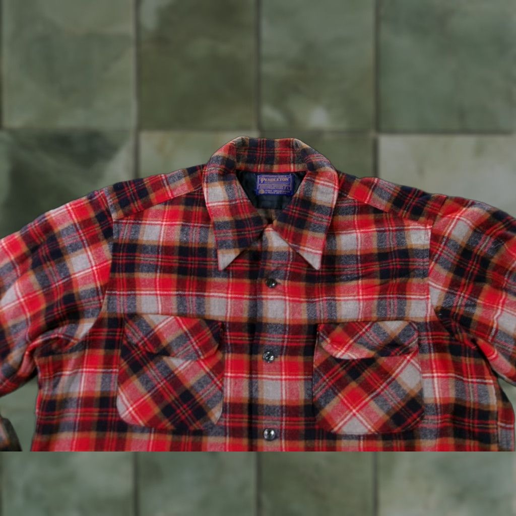 Pendleton VINTAGE Pendleton Wool Shirt Jacket Mens L Red Plaid Two Chest Pockets Virgin Shirt Jacket Mens L Red Plaid Two Chest Pockets Virgin Size US L / EU 52-54 / 3 - 1 Thumbnail