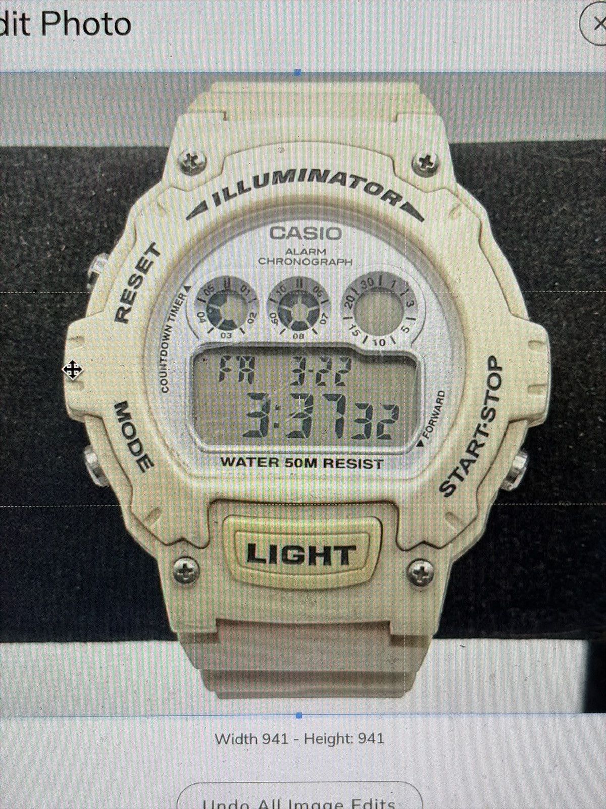 Casio 90s cream casio mens digital watch Size ONE SIZE - 1 Preview