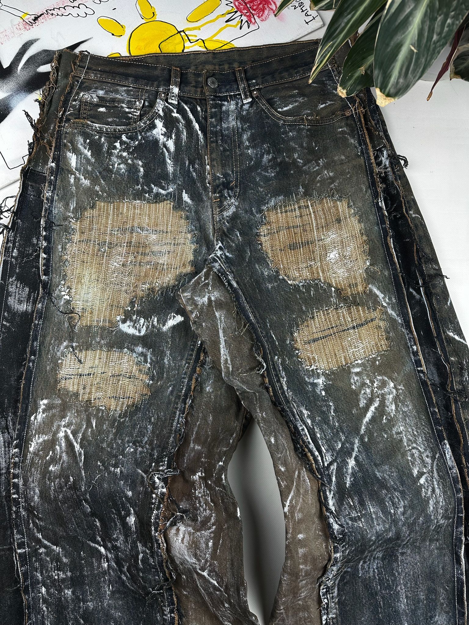 Levi's Vintage Levis Undercover kapital Style Jeans baggy patchwork Size US 34 / EU 50 - 7 Thumbnail