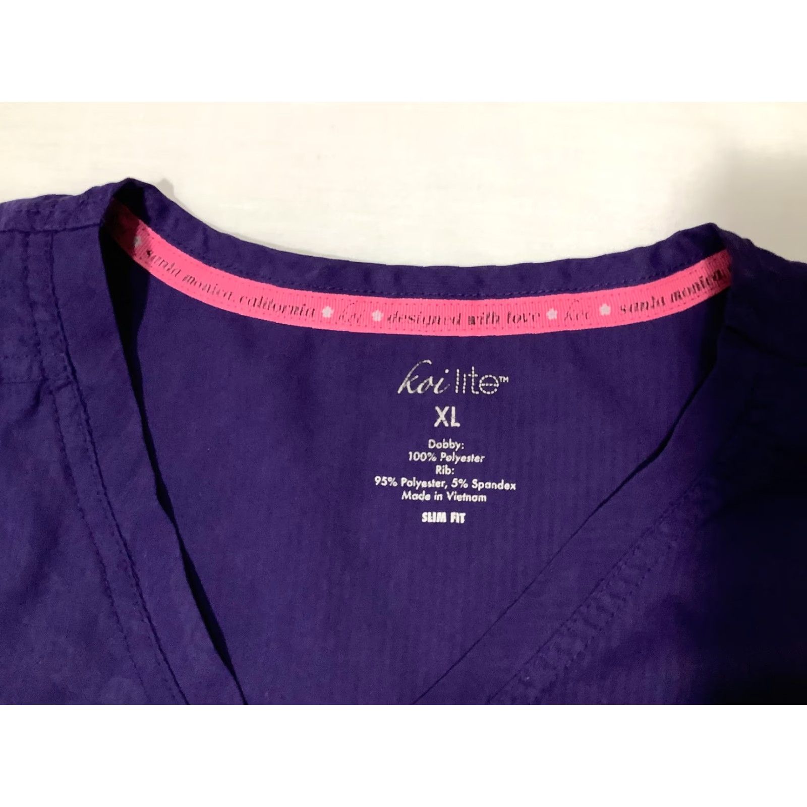Koio Koi Lite Scrub Shirt Womens XL Purple Dobby Slim Fit Pockets Zip Shirt Womens XL Purple Koi Lite Scrub Shirt Zip Pocket Pocket V-neck Mock Wrap Size XL / US 12-14 / IT 48-50 - 4 Thumbnail