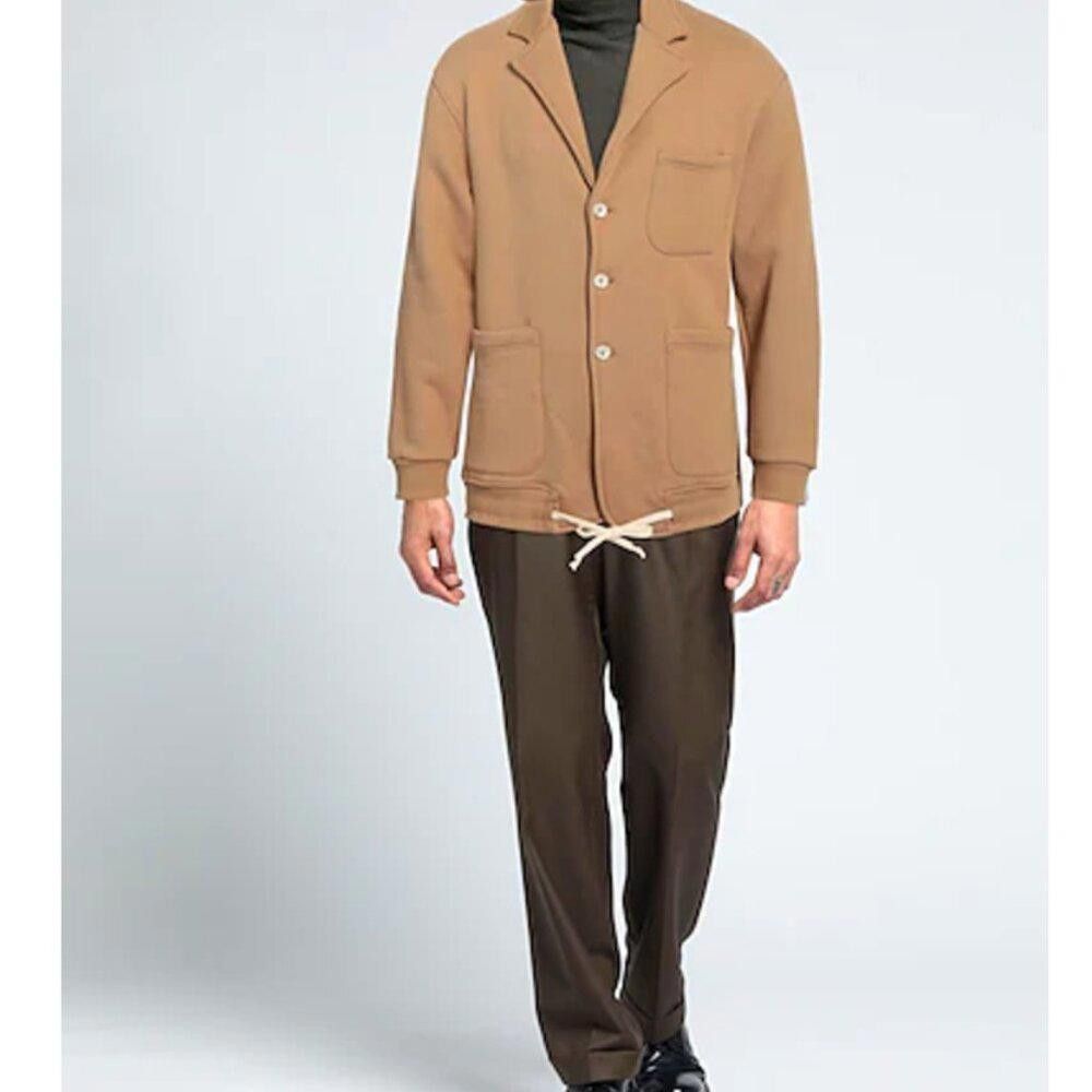 LC23 LC23 Handmade in Puglia Italy Camel Fleece Casual Blazer Size 44R - 2 Thumbnail