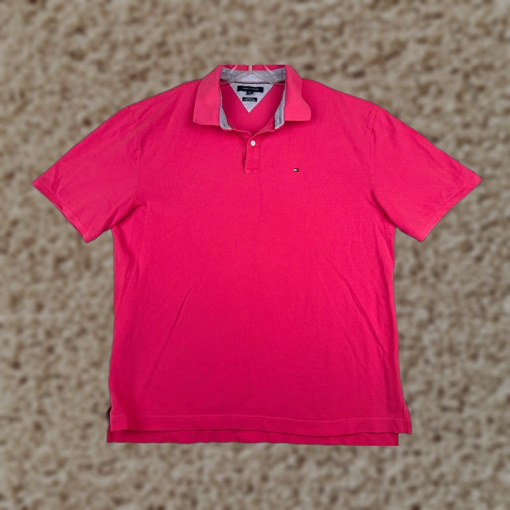 Tommy Hilfiger Tommy Hilfiger Polo Shirt Men 2XL Pink Classic Fit 100% Cotton Jersey Size US XXL / EU 58 / 5 - 1 Thumbnail