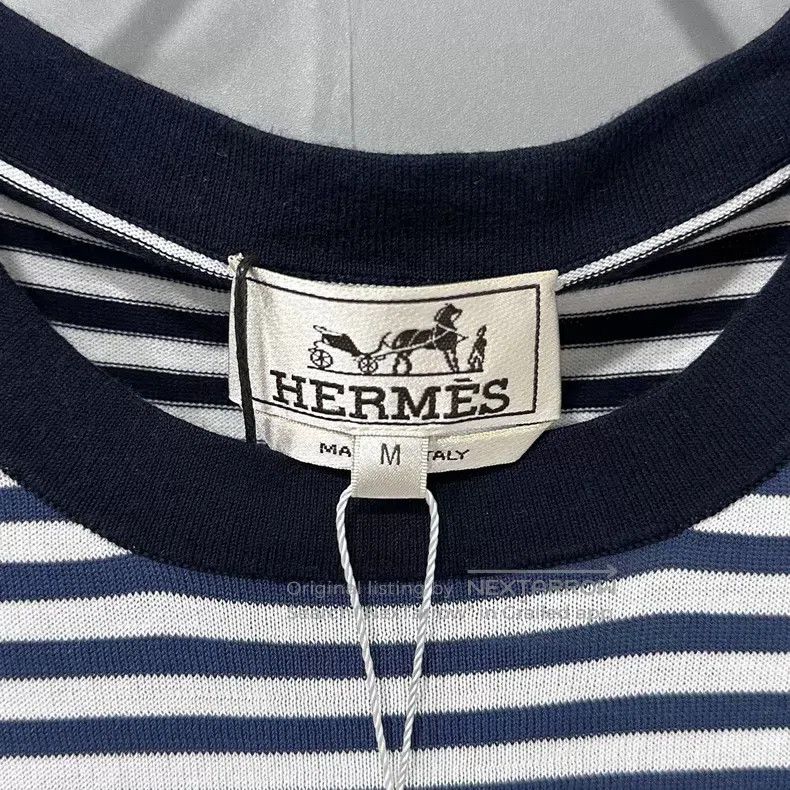 Hermes Hermes Black and White Striped Short Sleeve Size M / US 6-8 / IT 42-44 - 4 Thumbnail