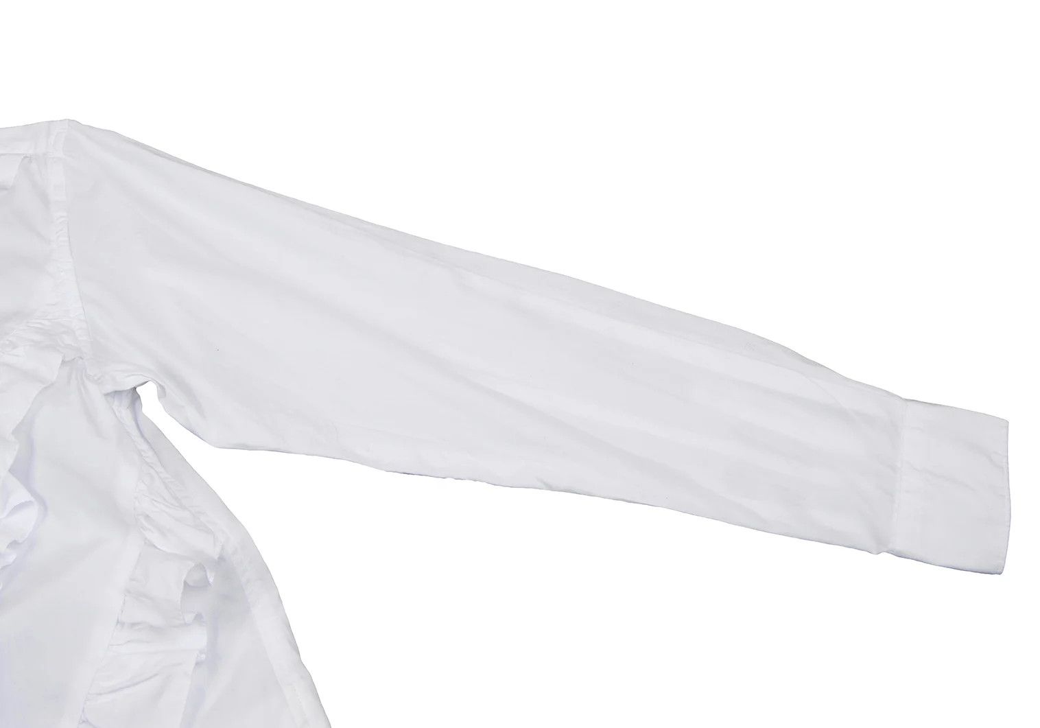 Comme des Garcons Homme Plus Bias Frill Cotton Shirt in White, Size XS Size US XS / EU 42 / 0 - 6 Thumbnail
