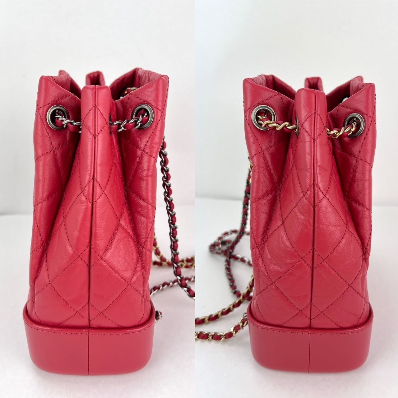 Chanel Chanel Aged Calfskin Quilted Small Gabrielle Red Backpack Size ONE SIZE - 4 Thumbnail