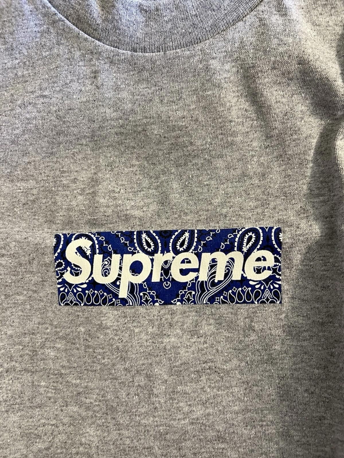 Supreme FW19 Supreme Bandana Box Logo Tee Heather Grey L 2019 Size US L / EU 52-54 / 3 - 7 Thumbnail