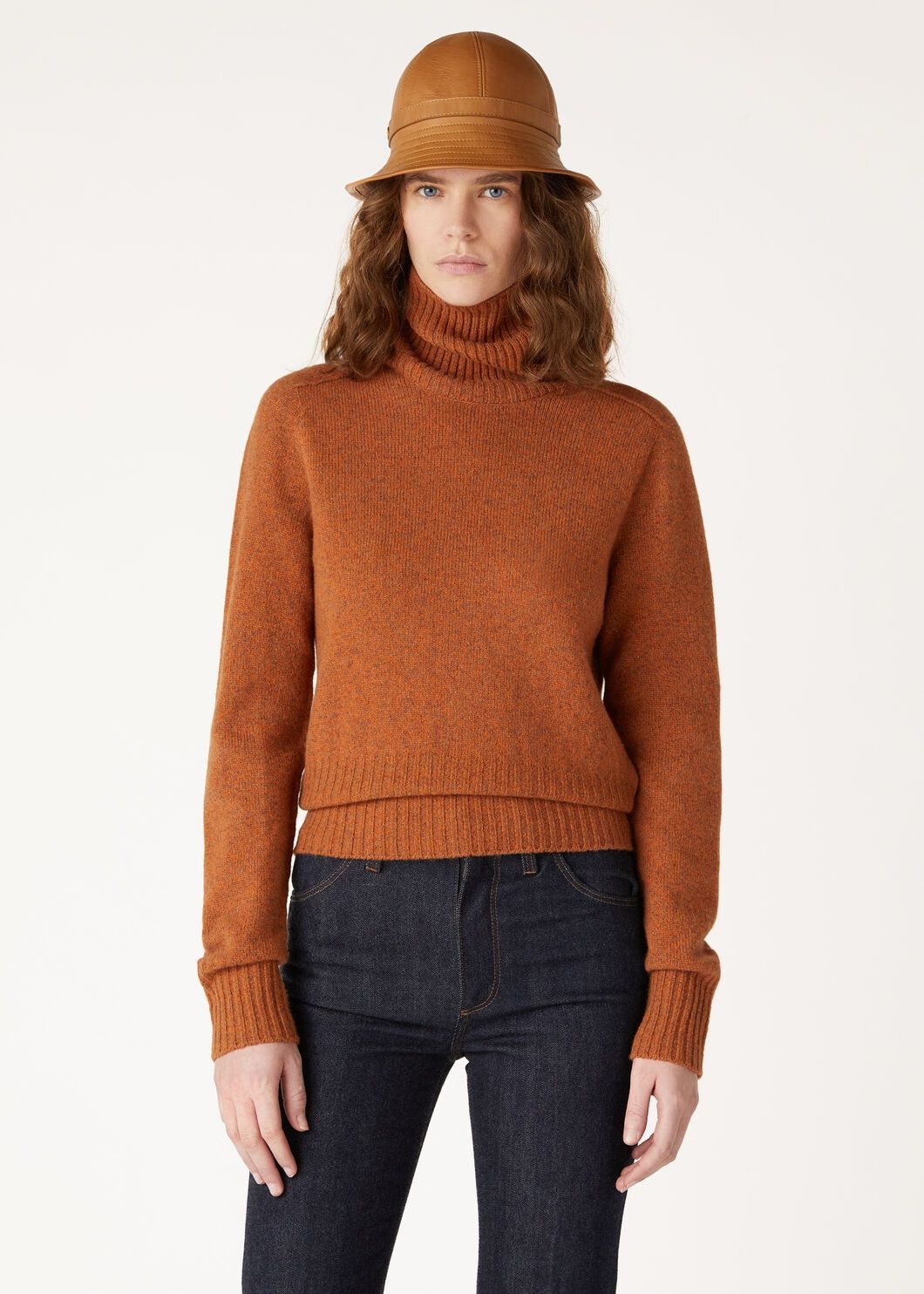 Loro Piana o1w1db10825 FAO6207 Mastallone Turtleneck Sweater in Orange Size M / US 6-8 / IT 42-44 - 4 Thumbnail