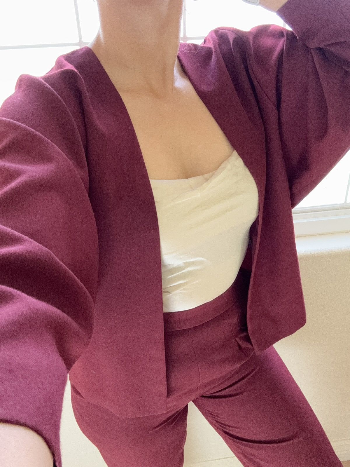 Vintage Women’s S handmade tailored 3 piece vintage burgundy set Size 32" / US 10 / IT 46 - 1 Thumbnail