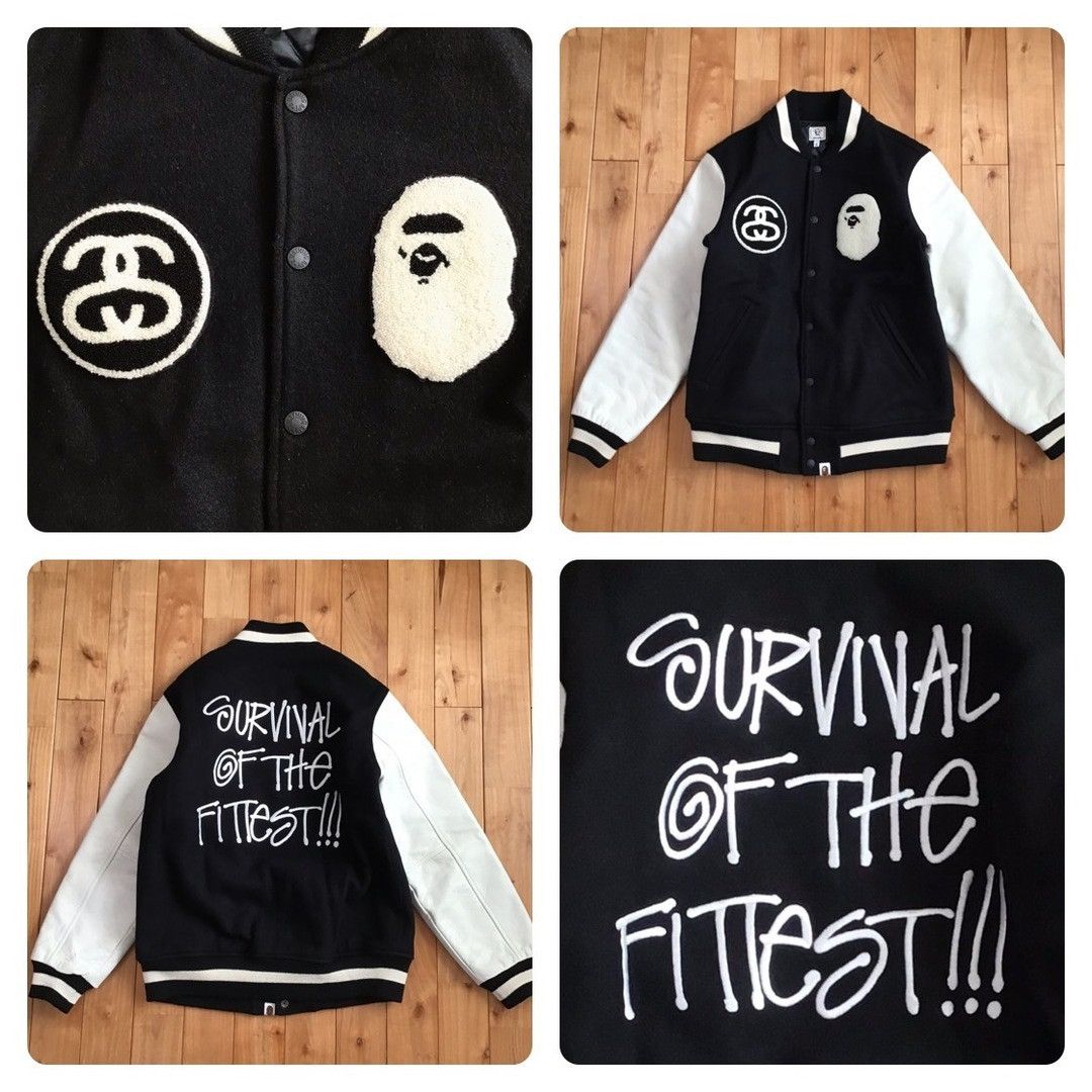 A BATHING APE STUSSY JACKET ジャケット　パーカー　L A BATHING APE×stussy SHARKFULLZIPHOODIE