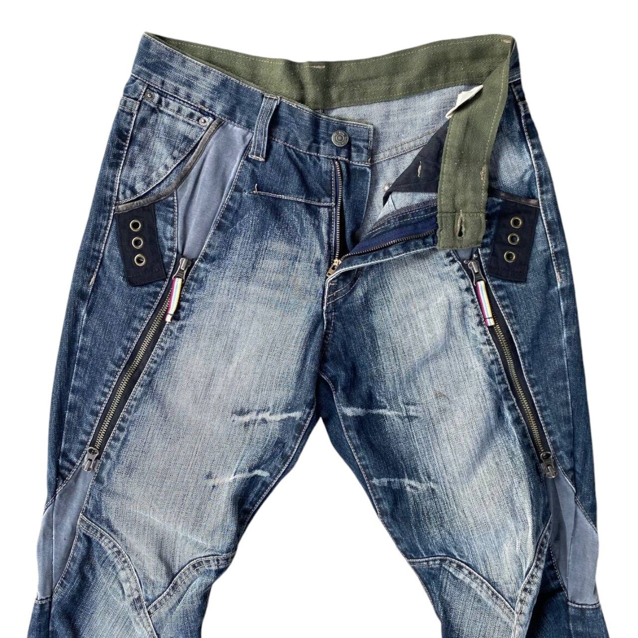 5351 POUR LES HOMMES × PPFM × Seditionaries PPFM BONDAGE GHOSTCLAW MARK SPIRAL KNEE ZIPPER FADEDWASH Size US 30 / EU 46 - 8 Thumbnail