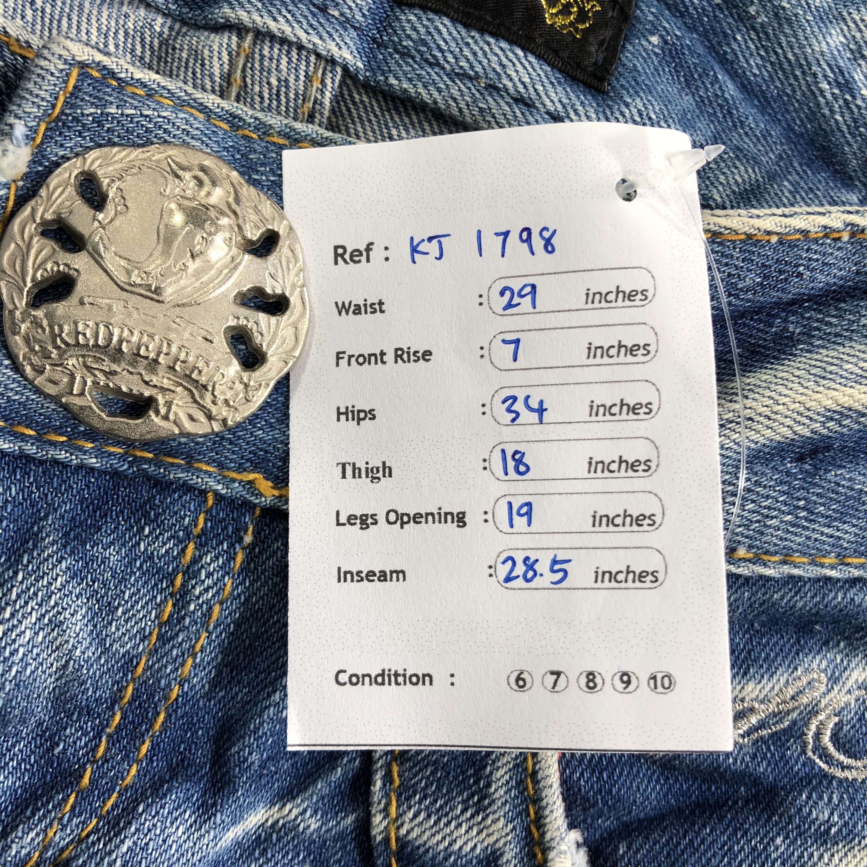 Japanese Brand Japanese Brand Red Pepper Denim Blue Flare Denim KJ1798 Size 29" - 15 Thumbnail