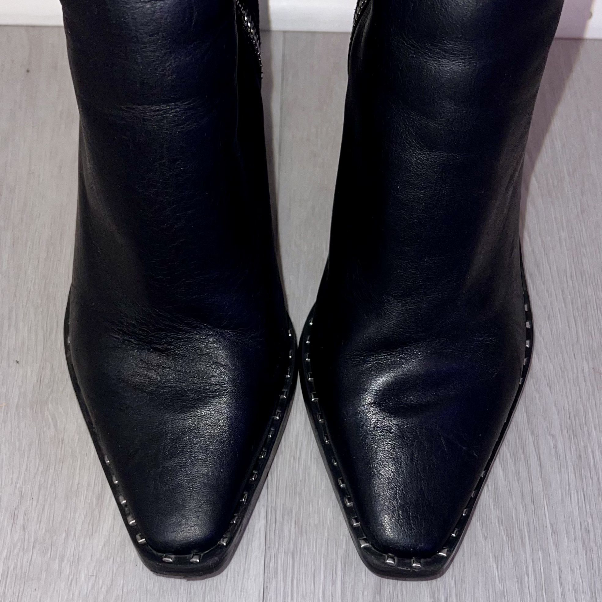Aldo Aldo Loviren Black Studded Suede and Leather Ankle Boots 7.5 Size US 7.5 / IT 37.5 - 4 Thumbnail