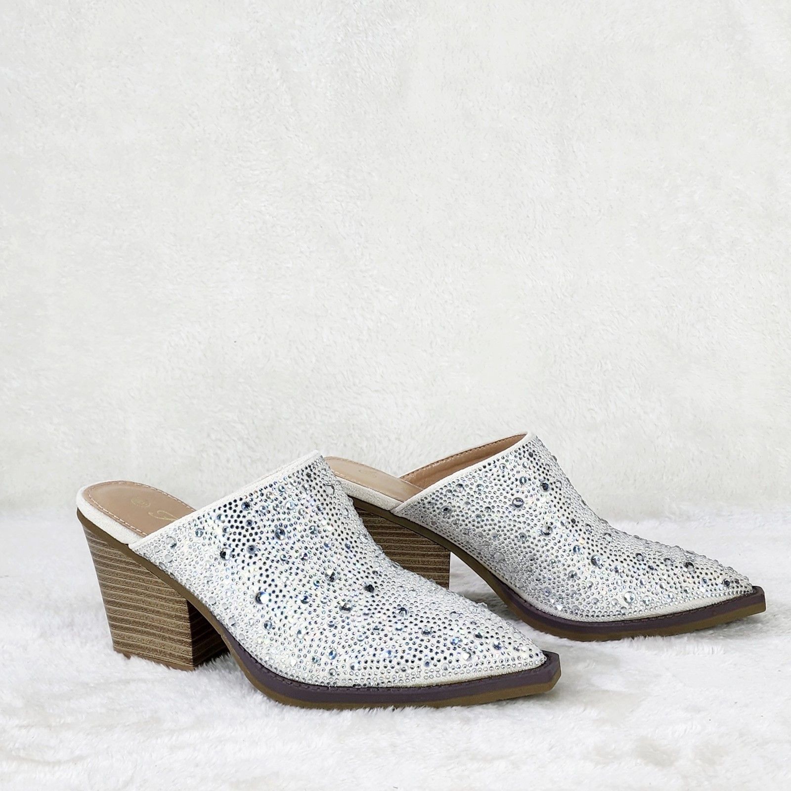 Other Vibes Western Cowgirl White Slip On Shoes Mules / Clogs Rhin Size US 8 / IT 38 - 2 Thumbnail