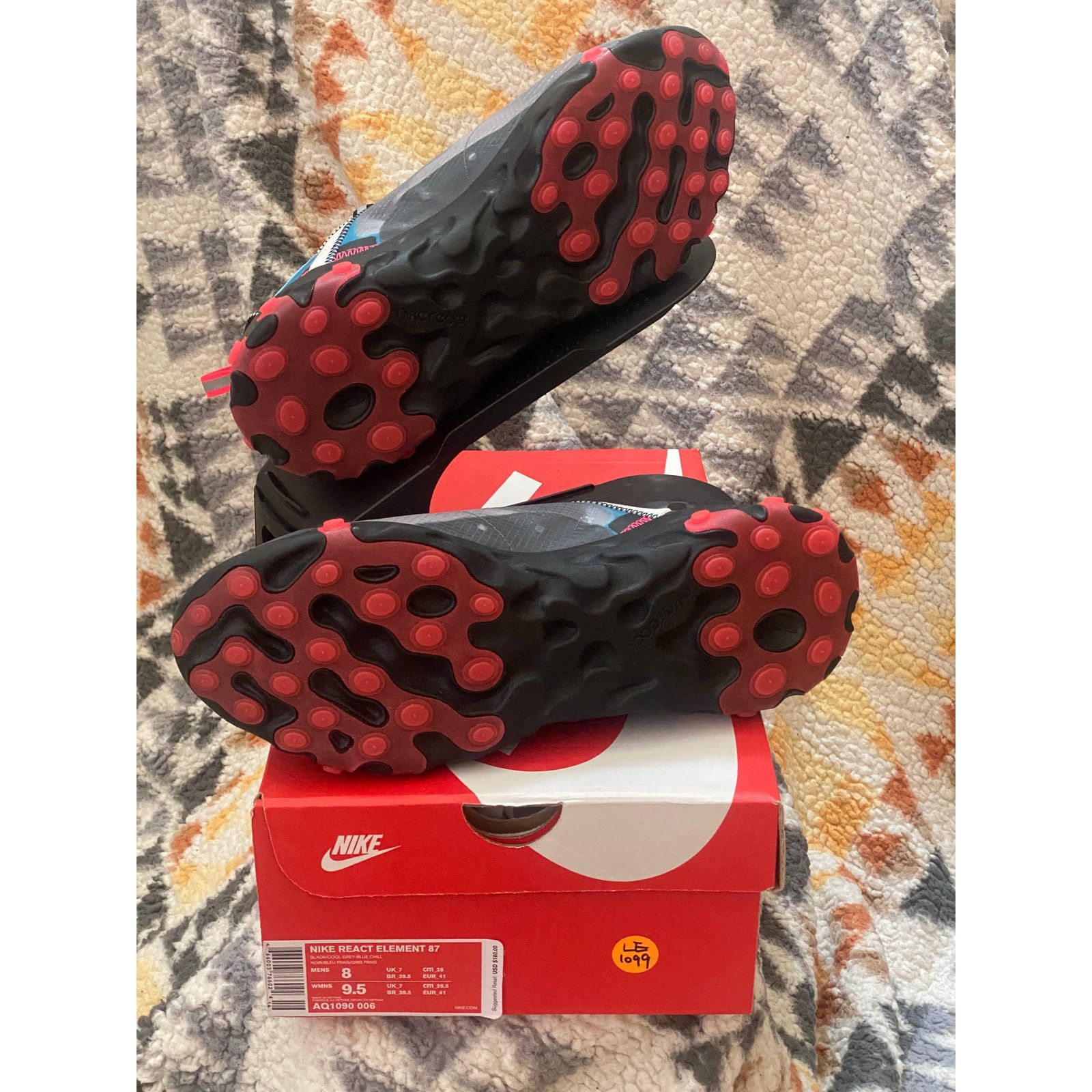 Nike Nike React Element 87 "Solar Red" m 8 /w 9.5 Size US 8 / EU 41 - 3 Thumbnail