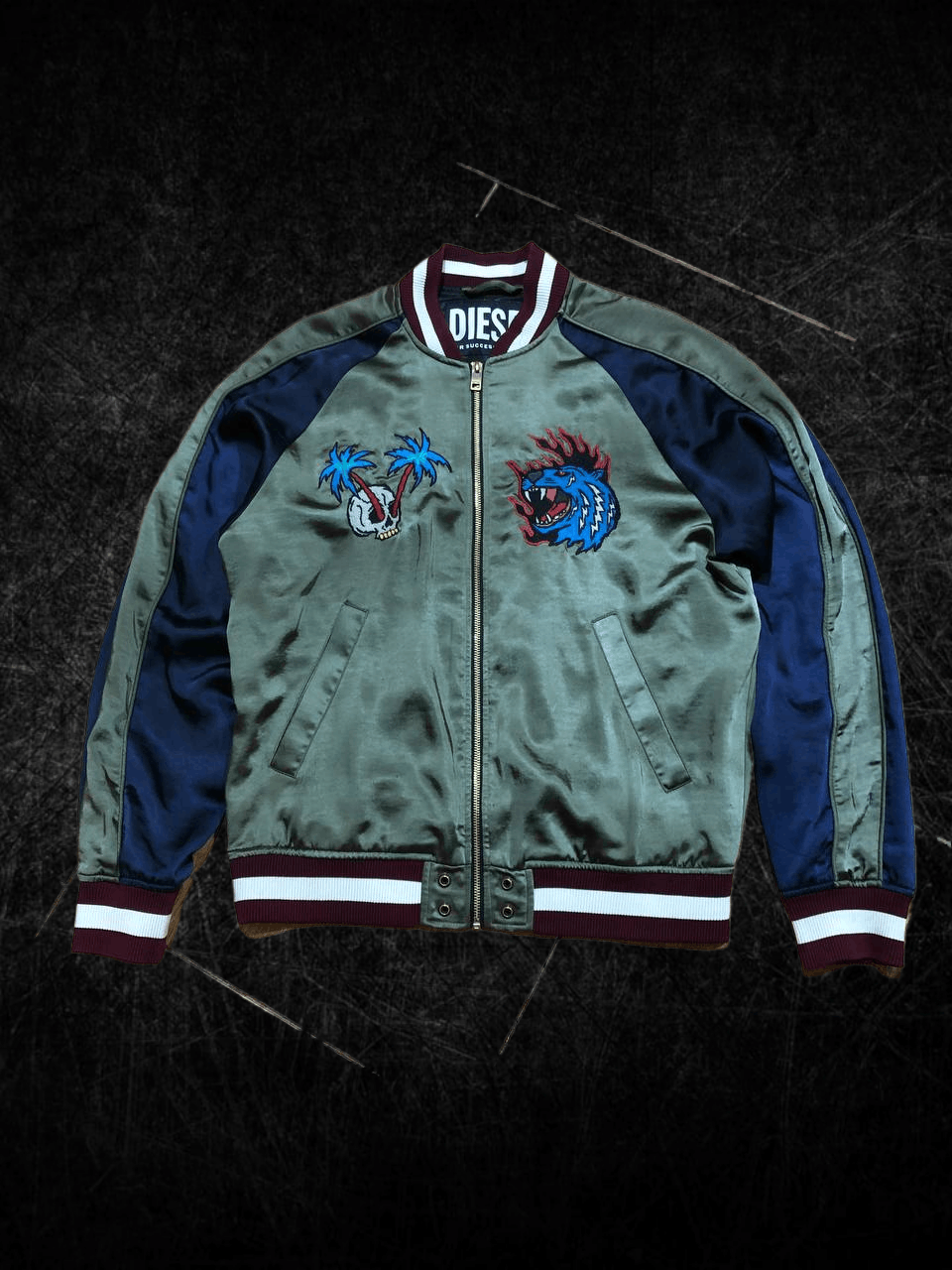 Diesel Diesel Bomber Jacket Distressed Embroidered Streetwear Size US M / EU 48-50 / 2 - 1 Thumbnail
