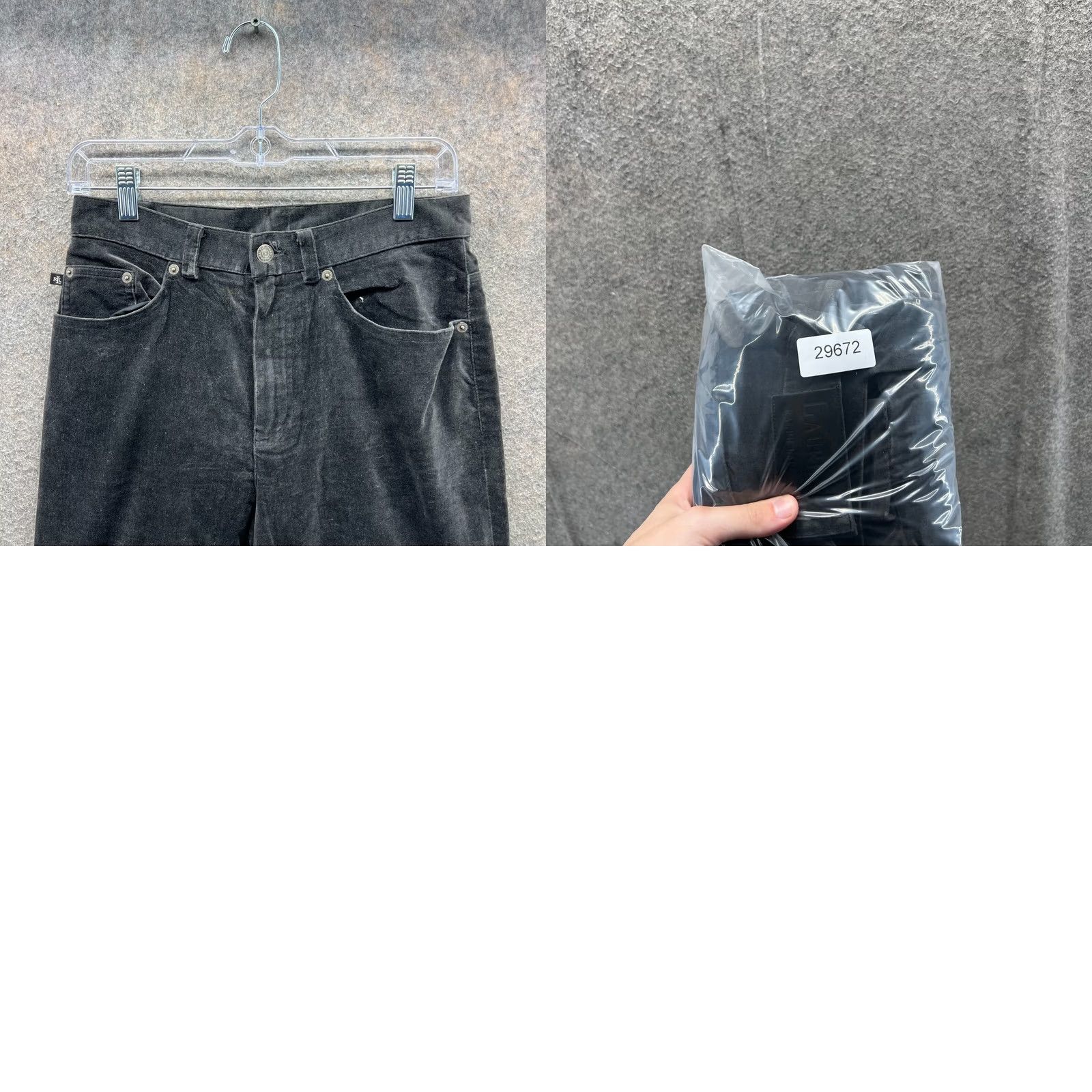 Ralph Lauren VINTAGE Lauren Ralph Lauren Pants Womens 4 Black Cotton Velour Satin Dress Pants Preppy LRL Size 27" / US 4 / IT 40 - 8 Thumbnail