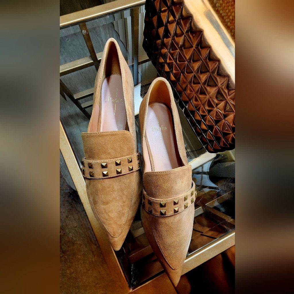 Other NWOT Linea Paolo Mylene Studded Pointed Toe Flats Size US 12 / IT 42 - 8 Thumbnail