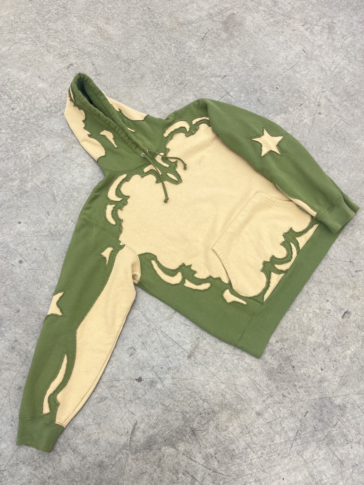 Image of Supreme Ss23 - Western Cut Out Hoodie in Olive, Men's (Size XL)