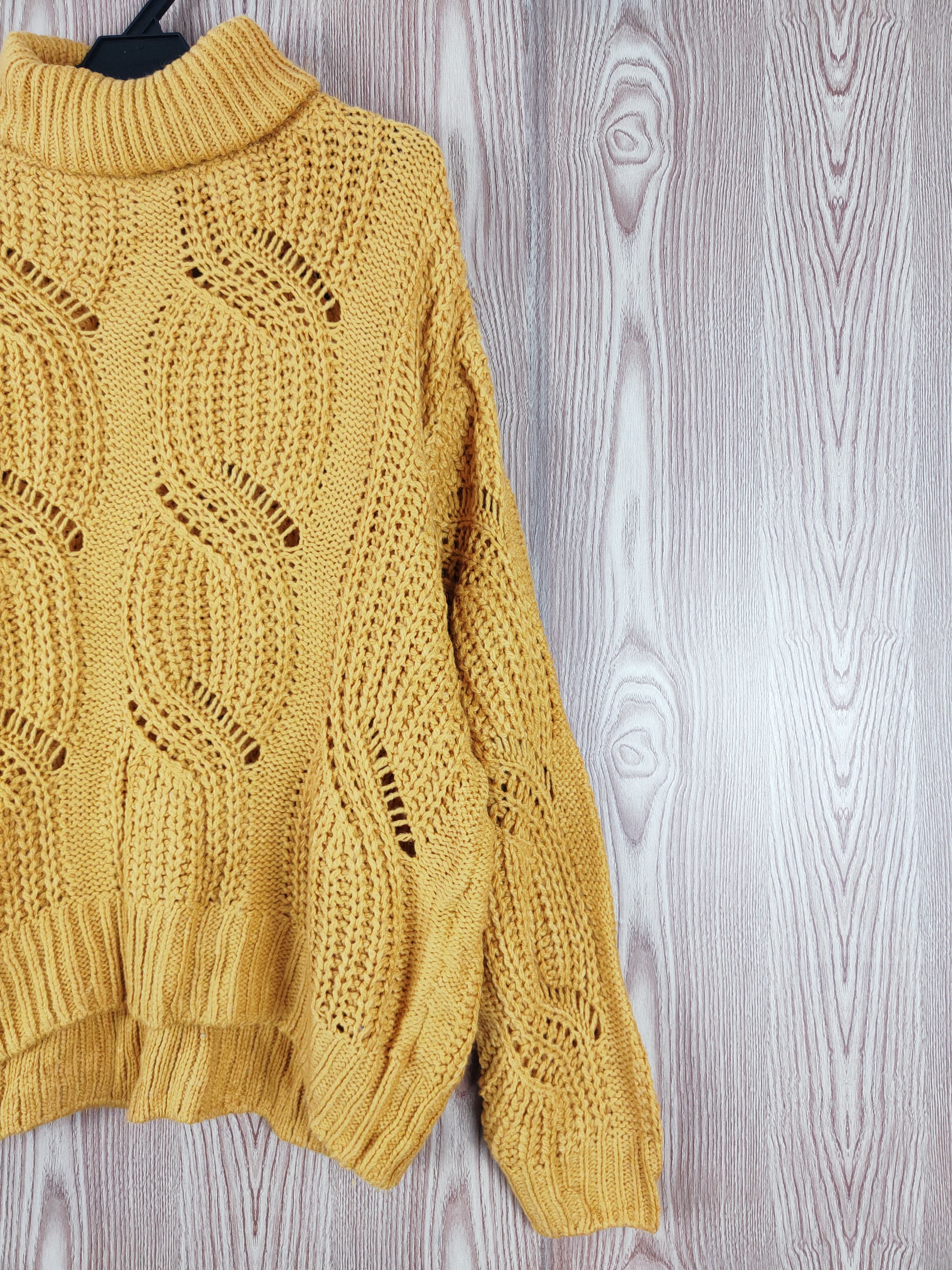 Japanese Brand H&M Mustard Knitwear crochet Sweatshirts #W312 Size M / US 6-8 / IT 42-44 - 5 Thumbnail