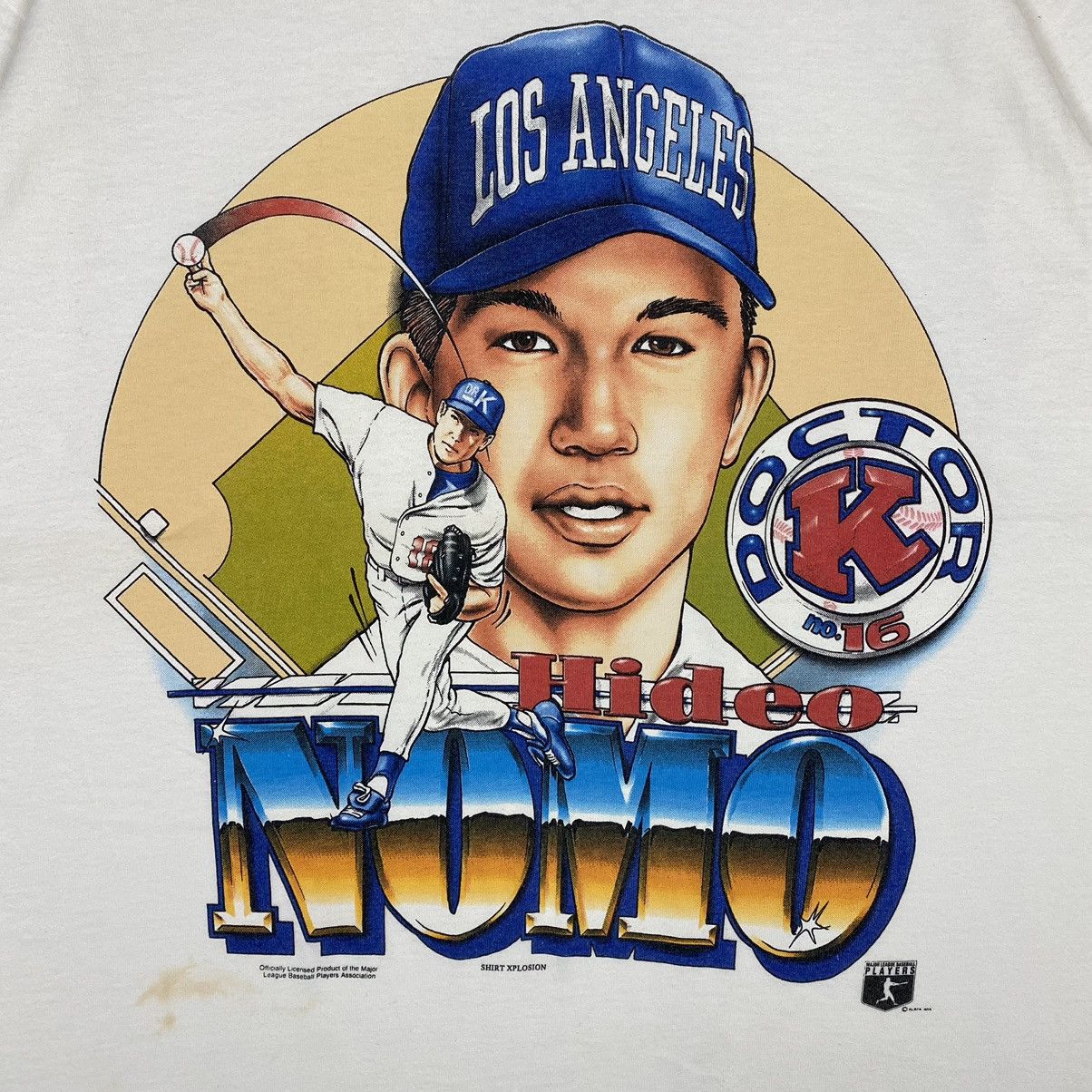 MLB × Vintage VINTAGE 90's HIDEO NOMO "DOCTOR K" MLB SUPERSTARS TEE Size US L / EU 52-54 / 3 - 3 Thumbnail