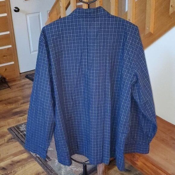 Vintage Lands' End Blue Plaid Button Down Top w Pocket & Elastic Wai Size US L / EU 52-54 / 3 - 5 Thumbnail