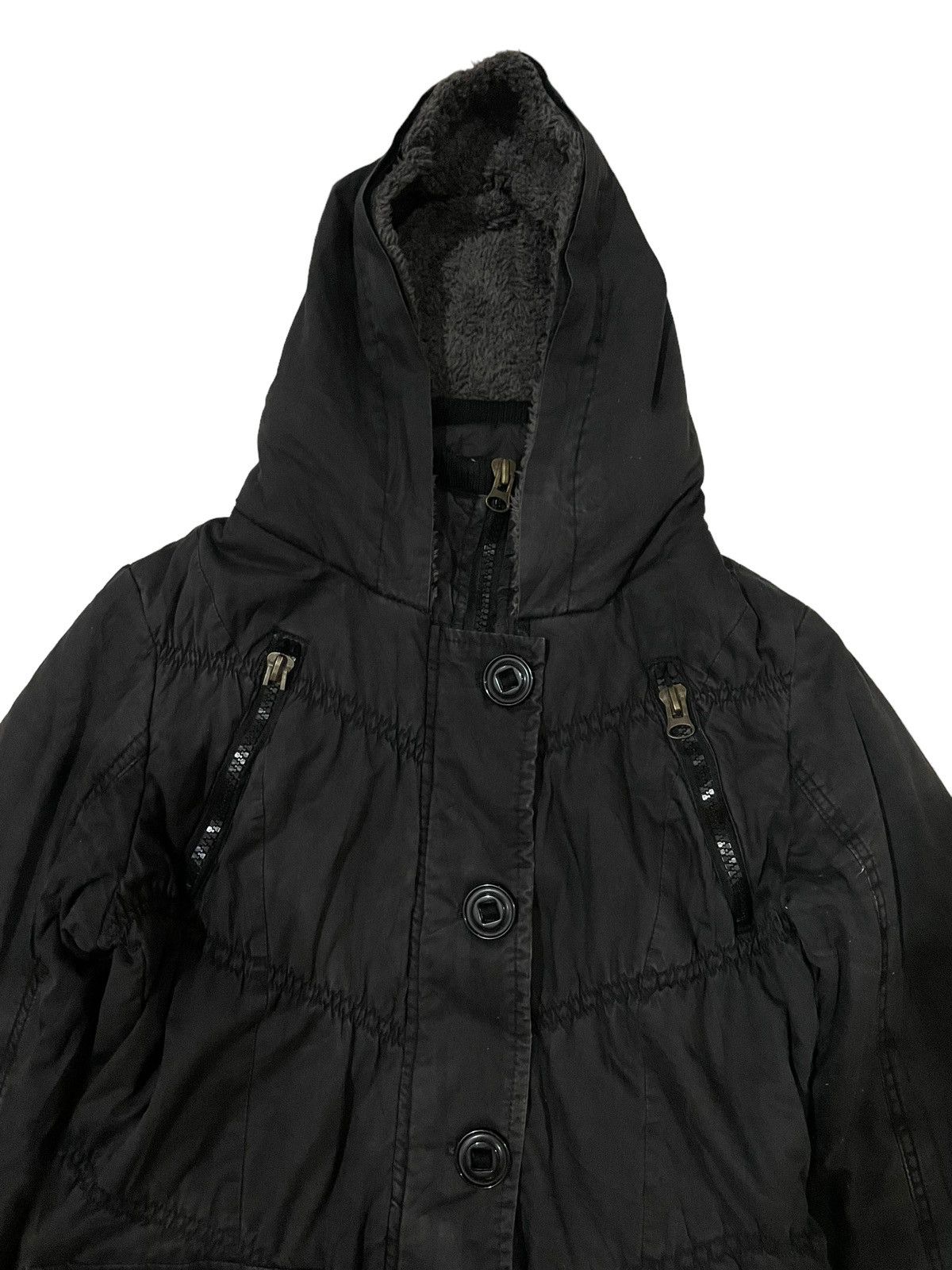 Japanese Brand × Vintage TRIBE Baby Shoop Sherpa Lined Fur Hooded Bondage Punk Jacket Size US M / EU 48-50 / 2 - 6 Thumbnail