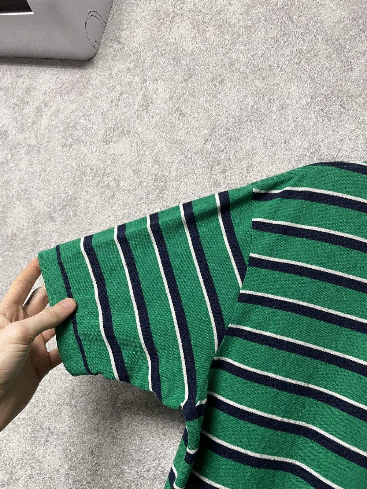 Polo Ralph Lauren Vintage Polo Ralph Lauren Green Striped Polo Shirt Y2K Size US L / EU 52-54 / 3 - 12 Thumbnail