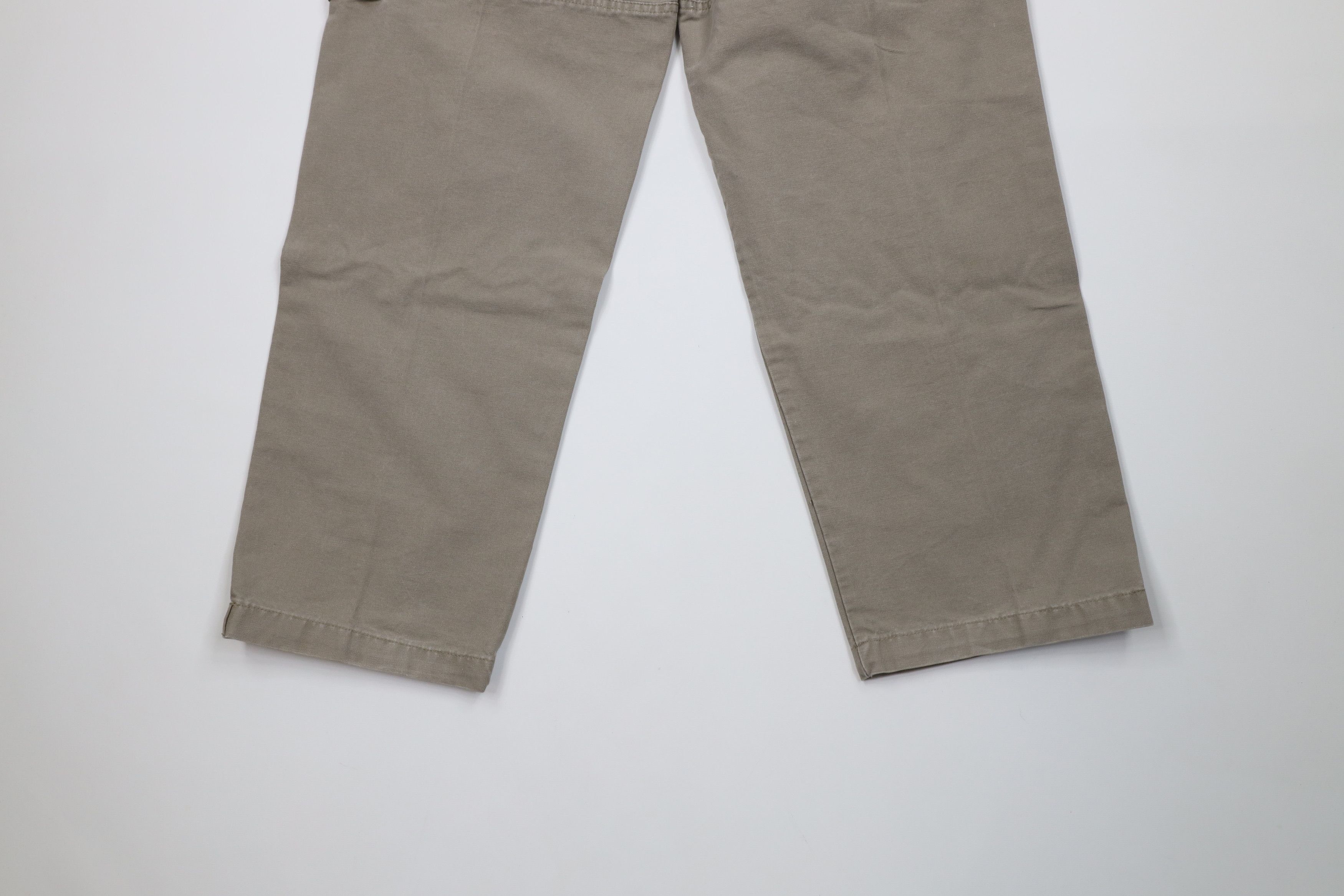 Vintage Vintage 90s Y2K Streetwear Canvas Wide Leg Cargo Pants Beige Size US 29 - 13 Thumbnail