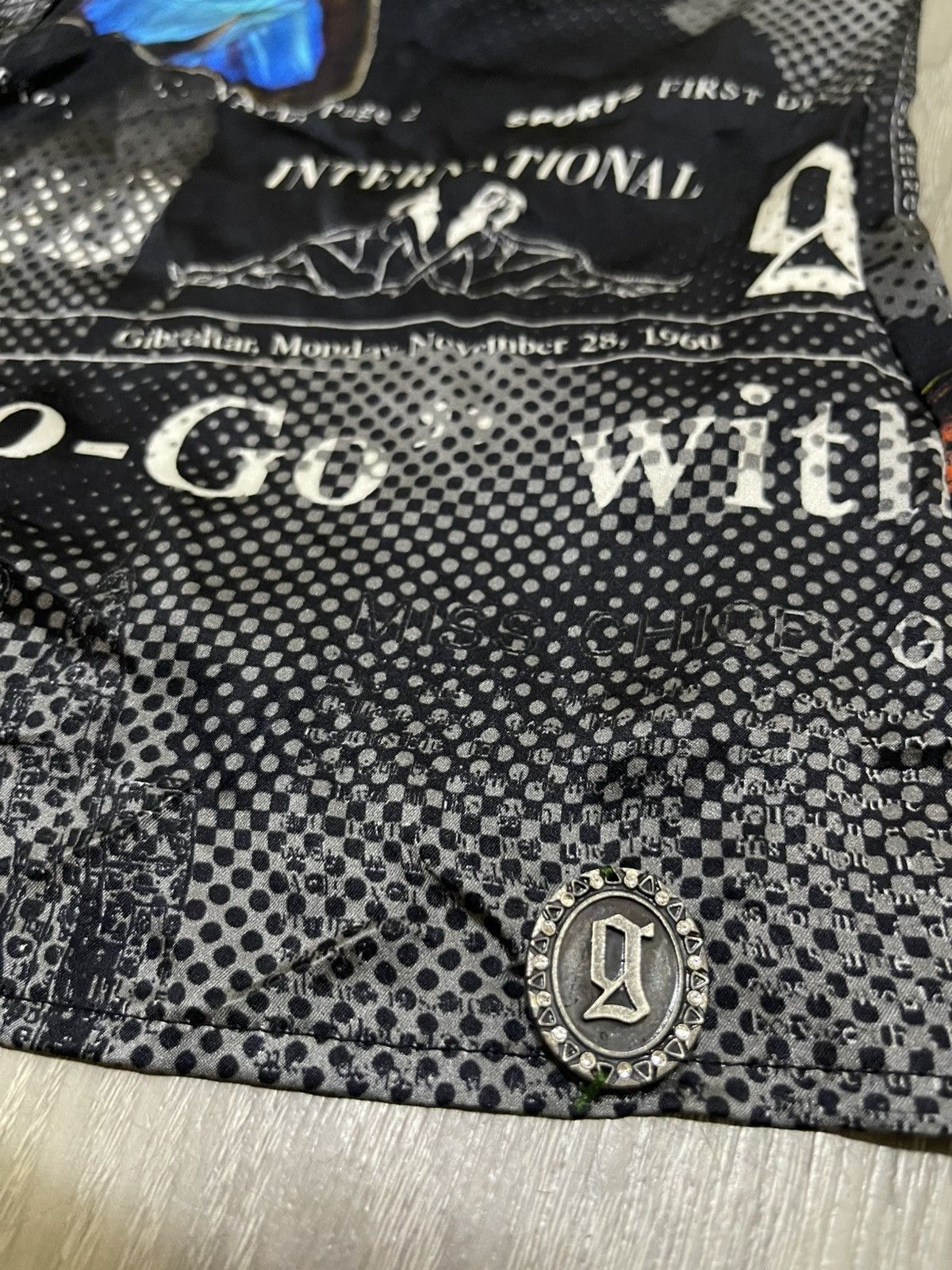 John Galliano Vintage JOHN GALLIANO Rare Iconic Newspaper Gazatte Silk Size S / US 4 / IT 40 - 16 Thumbnail