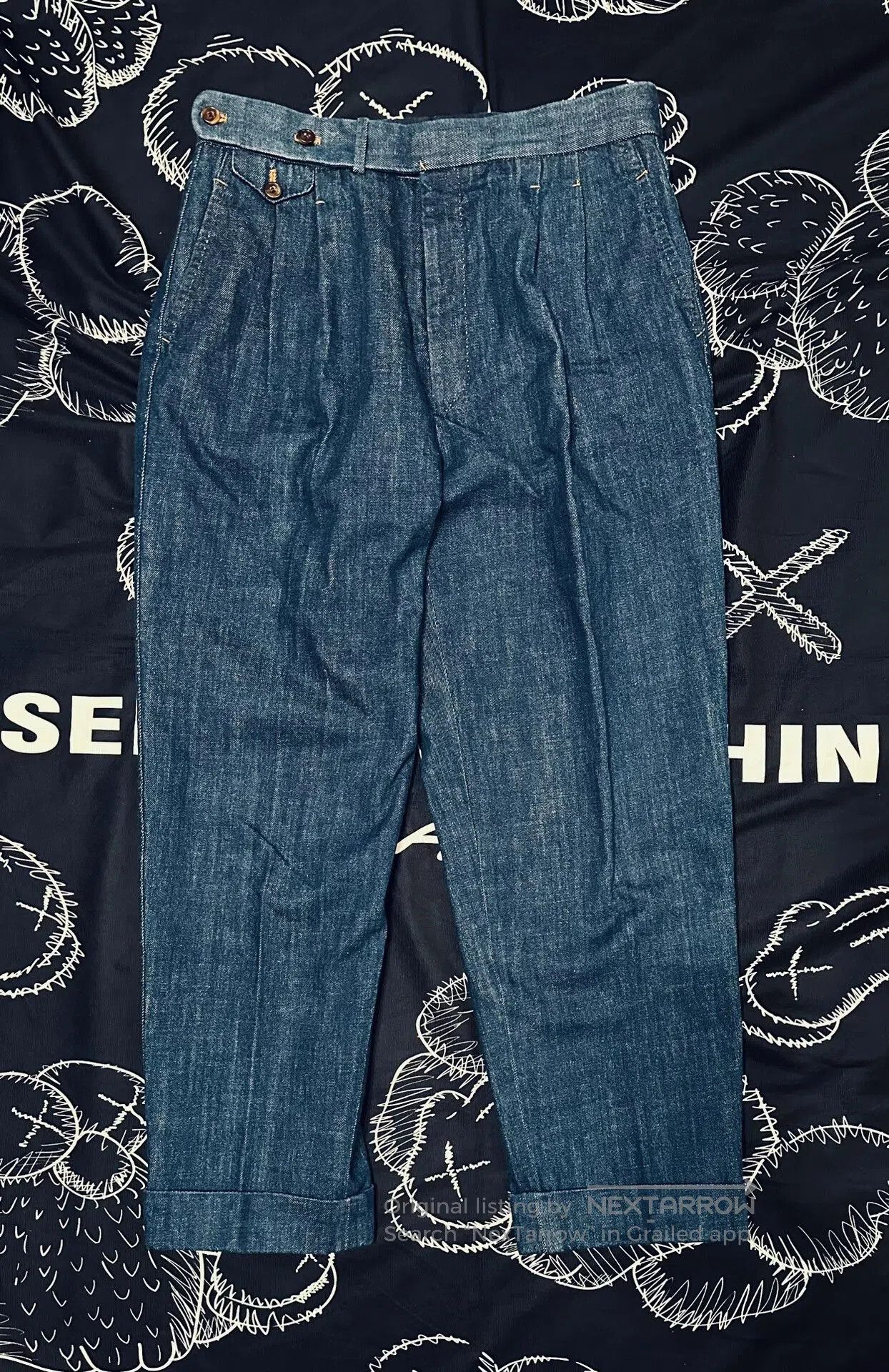 Japanese Brand Custom Handmade High-Waist Denim Pants. Size US 34 / EU 50 - 3 Thumbnail