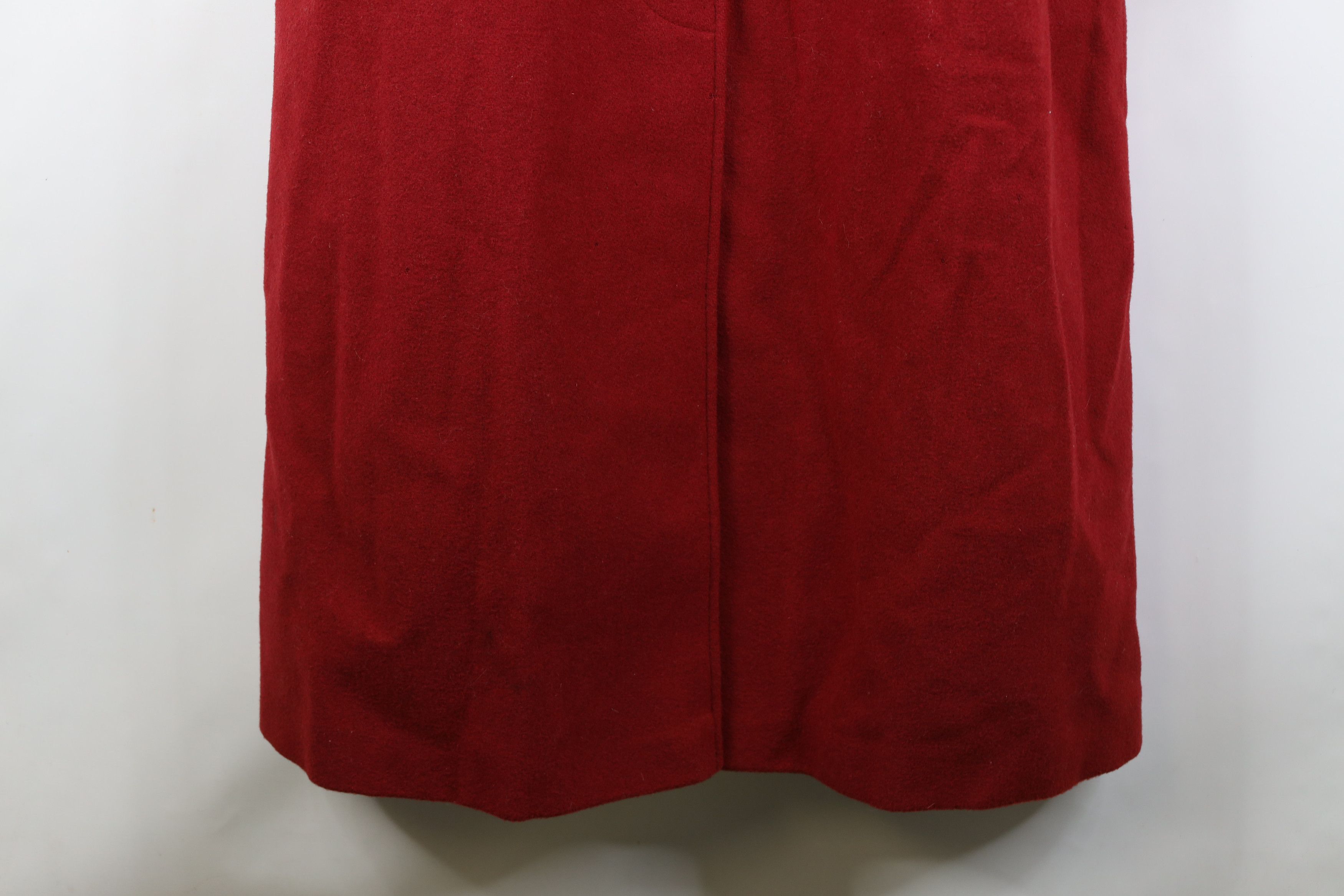 Vintage Vintage 90s Streetwear Wool Full Length Overcoat Jacket Red Size XXL / US 16-18 / IT 52-54 - 4 Thumbnail