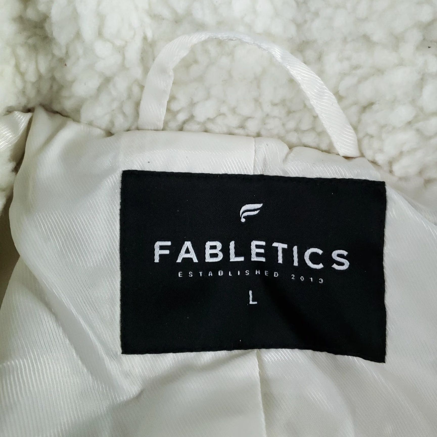 Fabletics Fabletics Coat Womens Large White Long Sherpa Teddy Fleece Lined Jacket Size L / US 10 / IT 46 - 6 Thumbnail