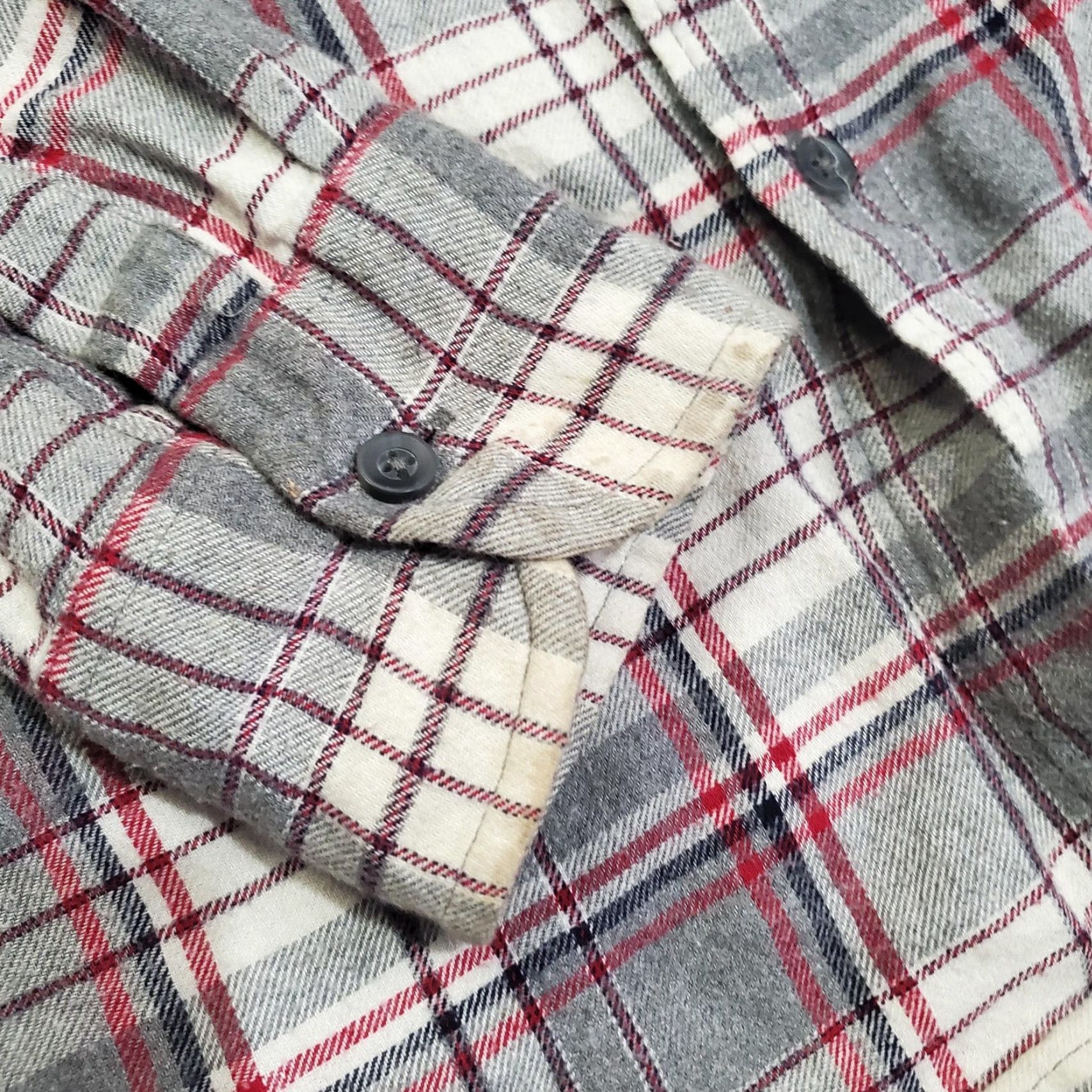 J.Crew J.CREW Shirt Mens Small Gray Red Plaid Flannel Slim Fit Long Sleeve Button Front Size US S / EU 44-46 / 1 - 3 Thumbnail