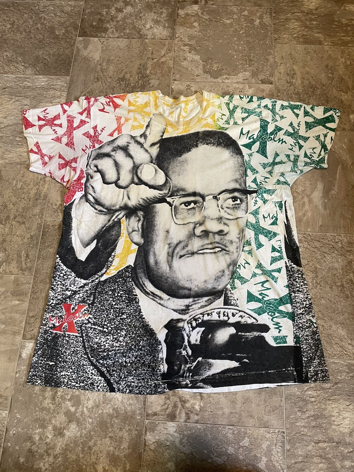Other Vintage all over print Malcom X GRAIL tshirt see pics Size US XXL / EU 58 / 5 - 1 Thumbnail
