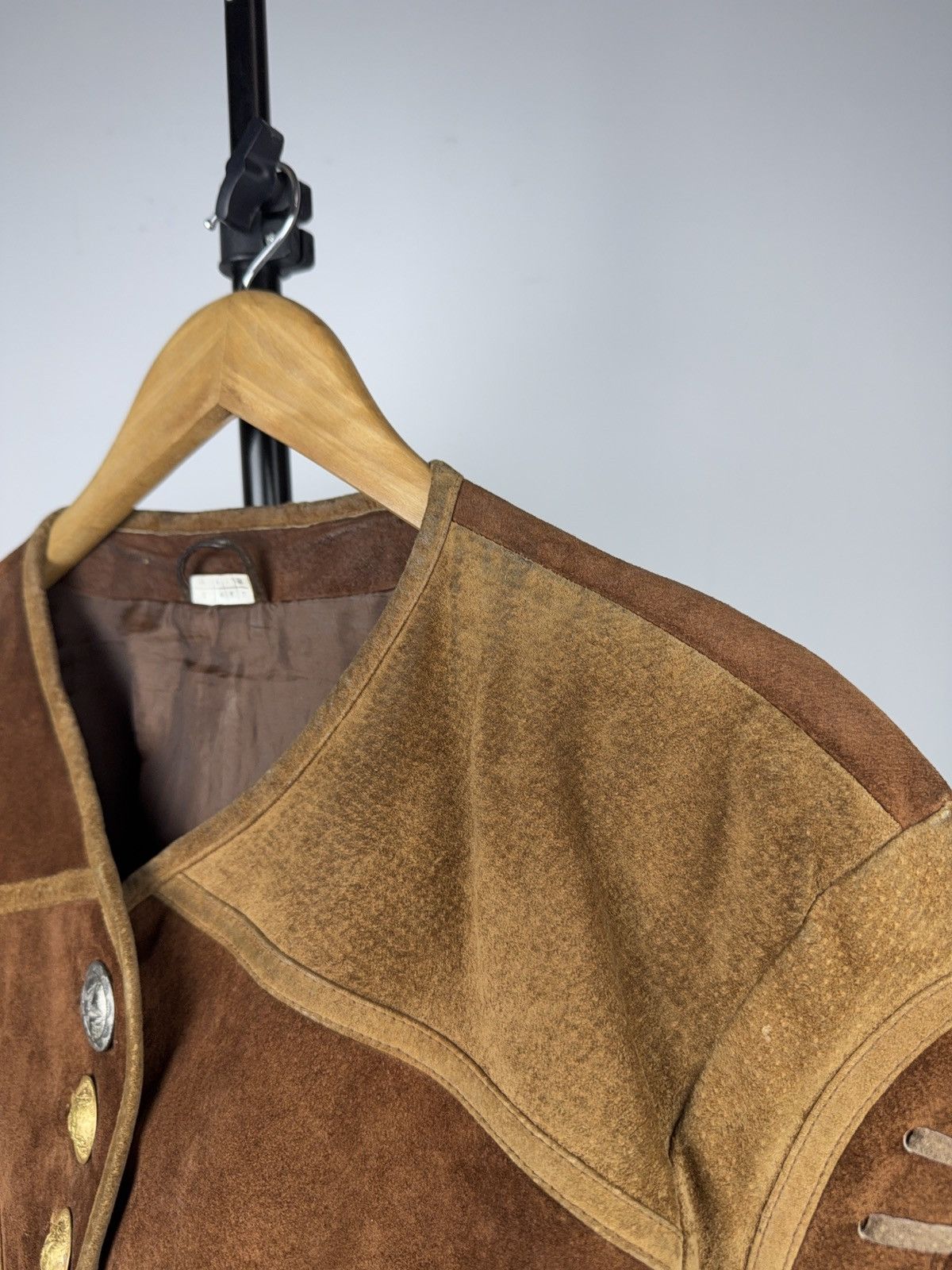 Genuine Leather Vintage Western Cowgirl Patchwork Suede Leather Jacket Boho Size L / US 10 / IT 46 - 13 Thumbnail