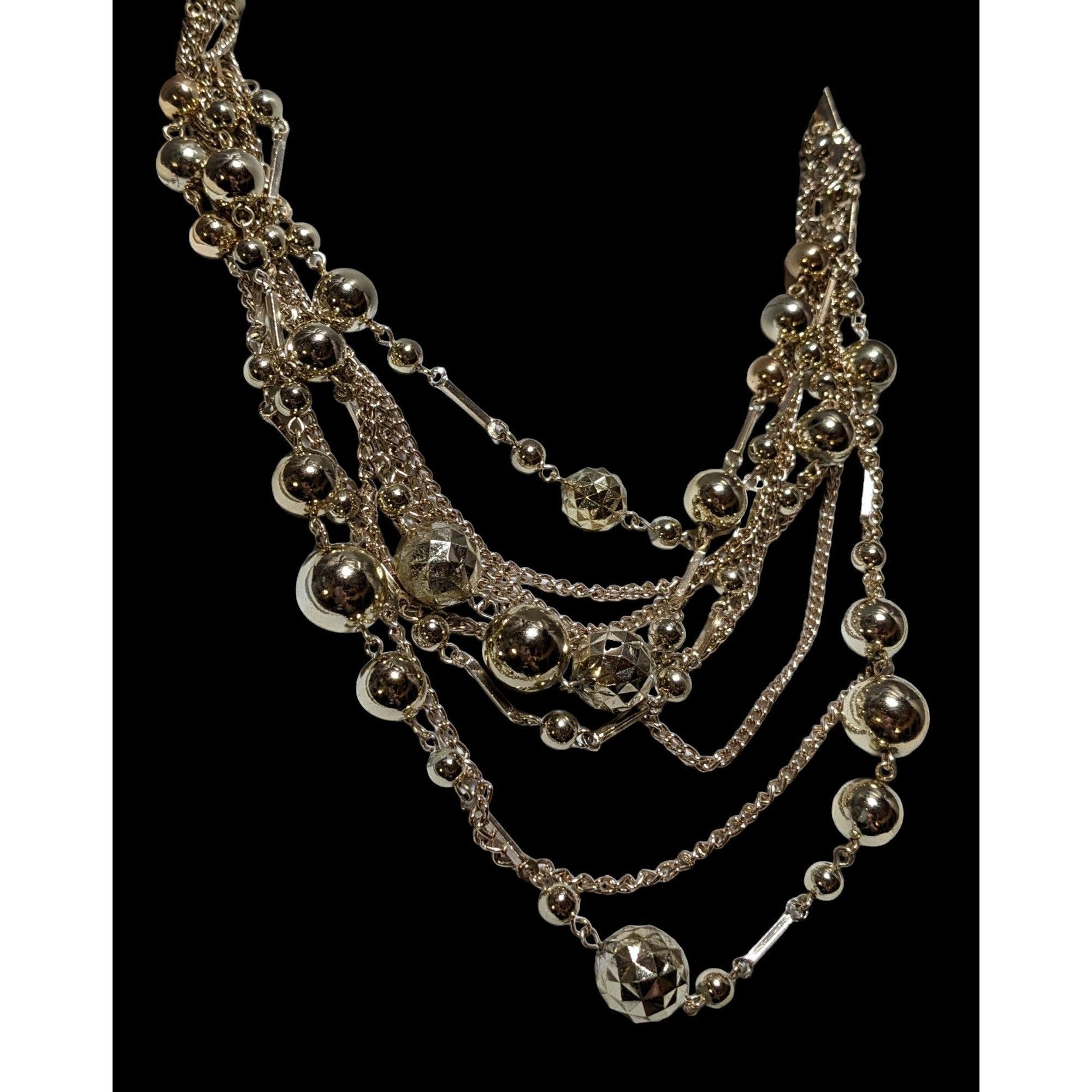 Other Vintage Multilayer Glam Gold Beaded Chain Necklace Size ONE SIZE - 3 Thumbnail