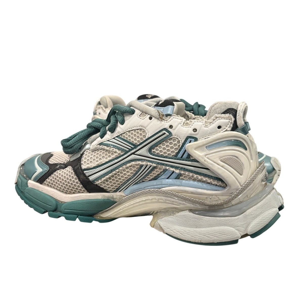 Balenciaga Runner Gradient Sneakers White Dark Green Blue