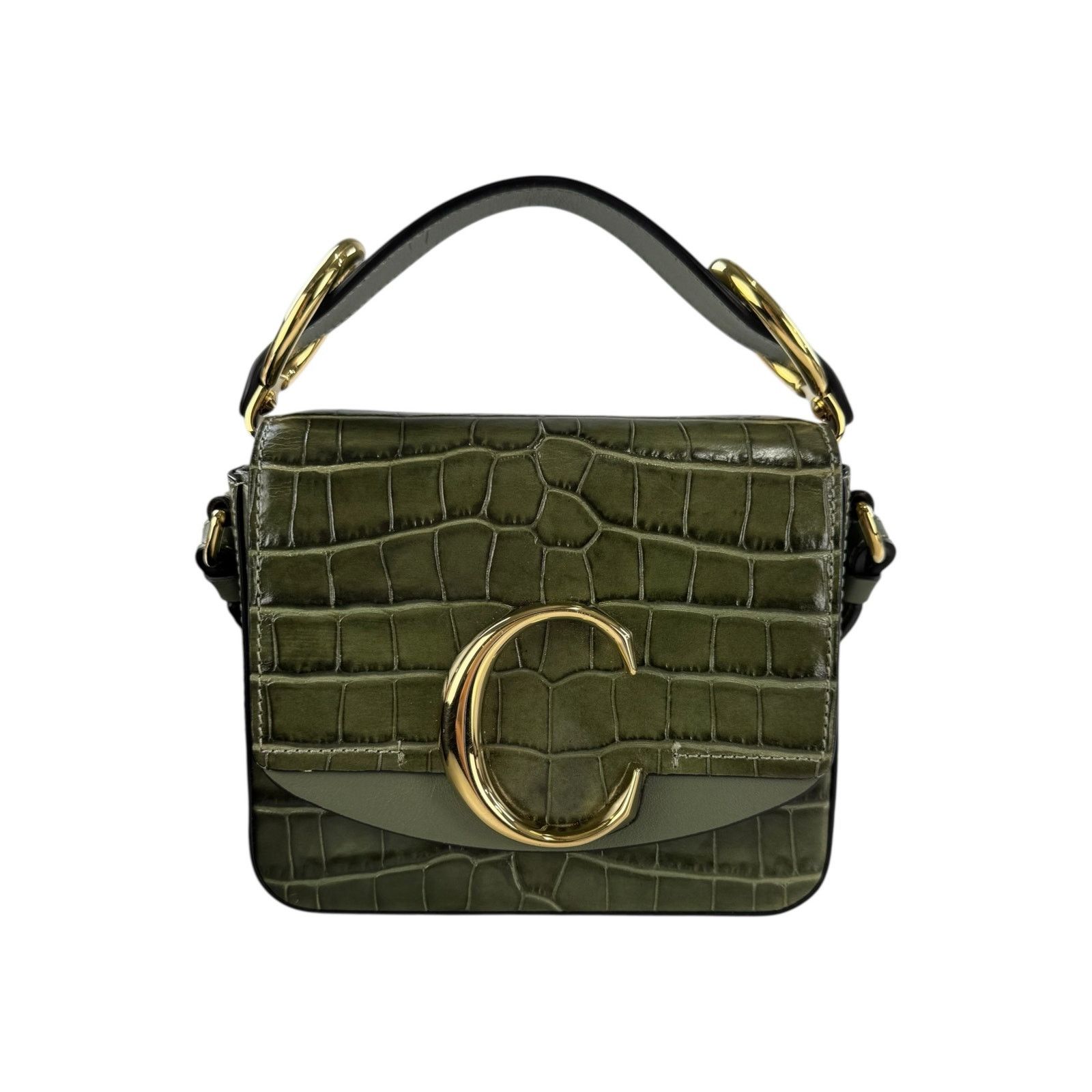 Chloe Chloe Crocodile Embossed Mini C Two Way Bag Size ONE SIZE - 1 Thumbnail